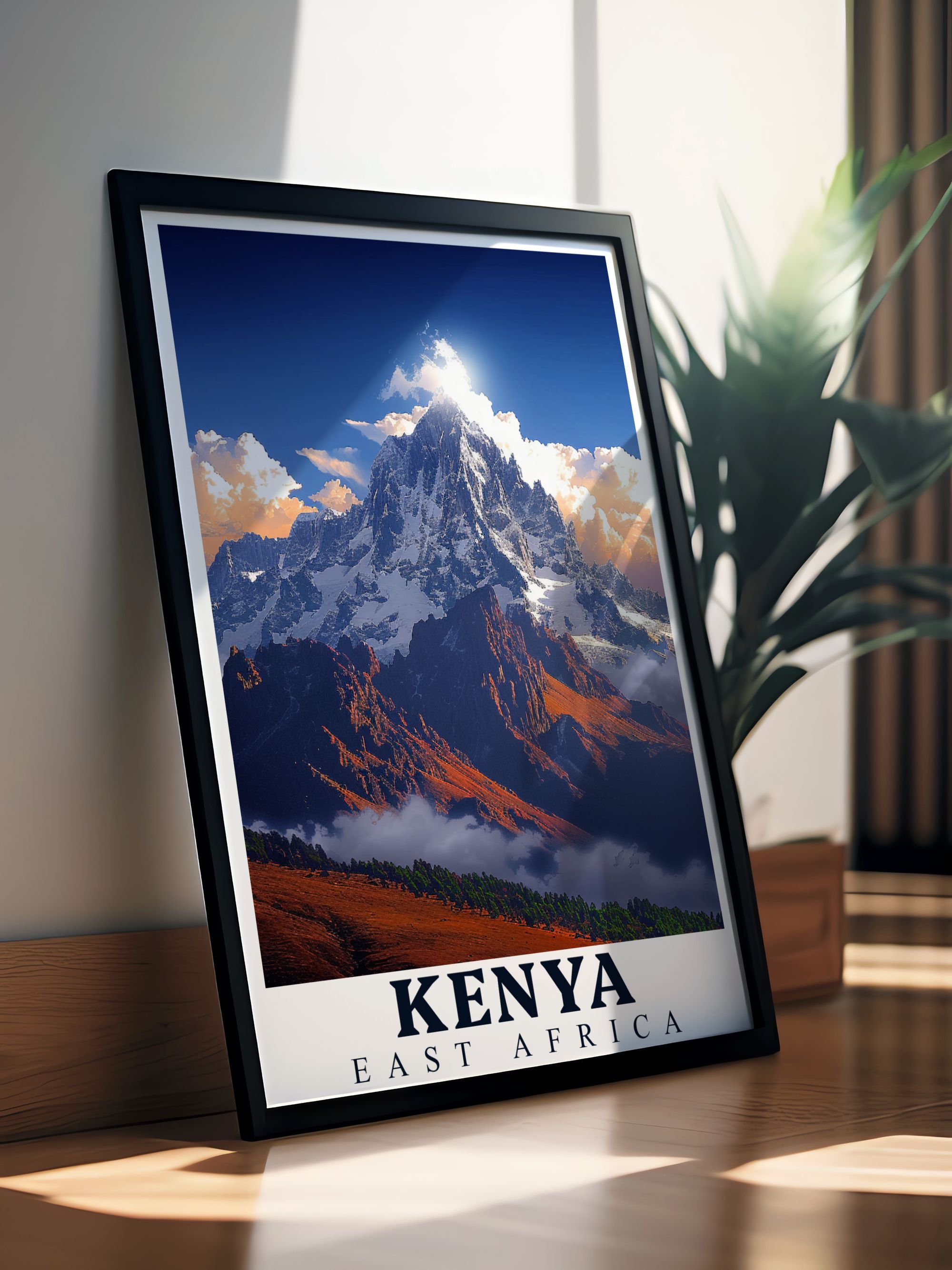 Kenya Art - Mount Kenya Ideal Home Decor - East Africa Living Room Decor-3