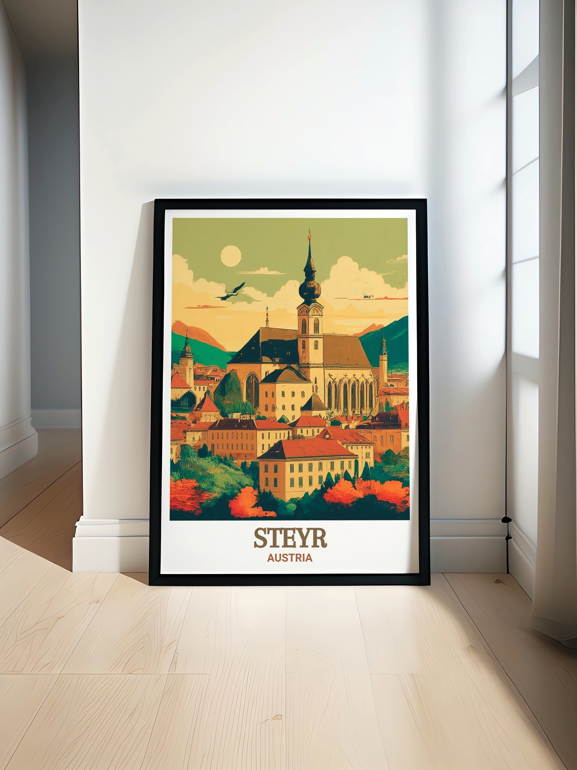 Steyr Travel Print - Stadtpfarrkirche Wall Decor - Austria Home Decor - Austria Wall Print-0