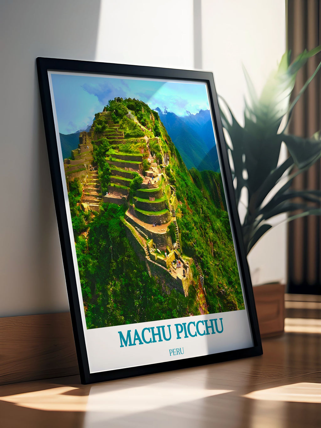 Machu Picchu Travel Art  - Huayna-Picchu  Home Decor - Peru Living Room Decor-1