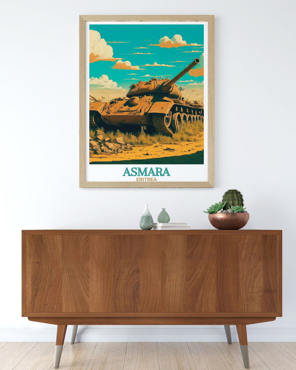 Asmara Art - Tank Graveyard Home Decor - Eritrea Living Room Decor-2
