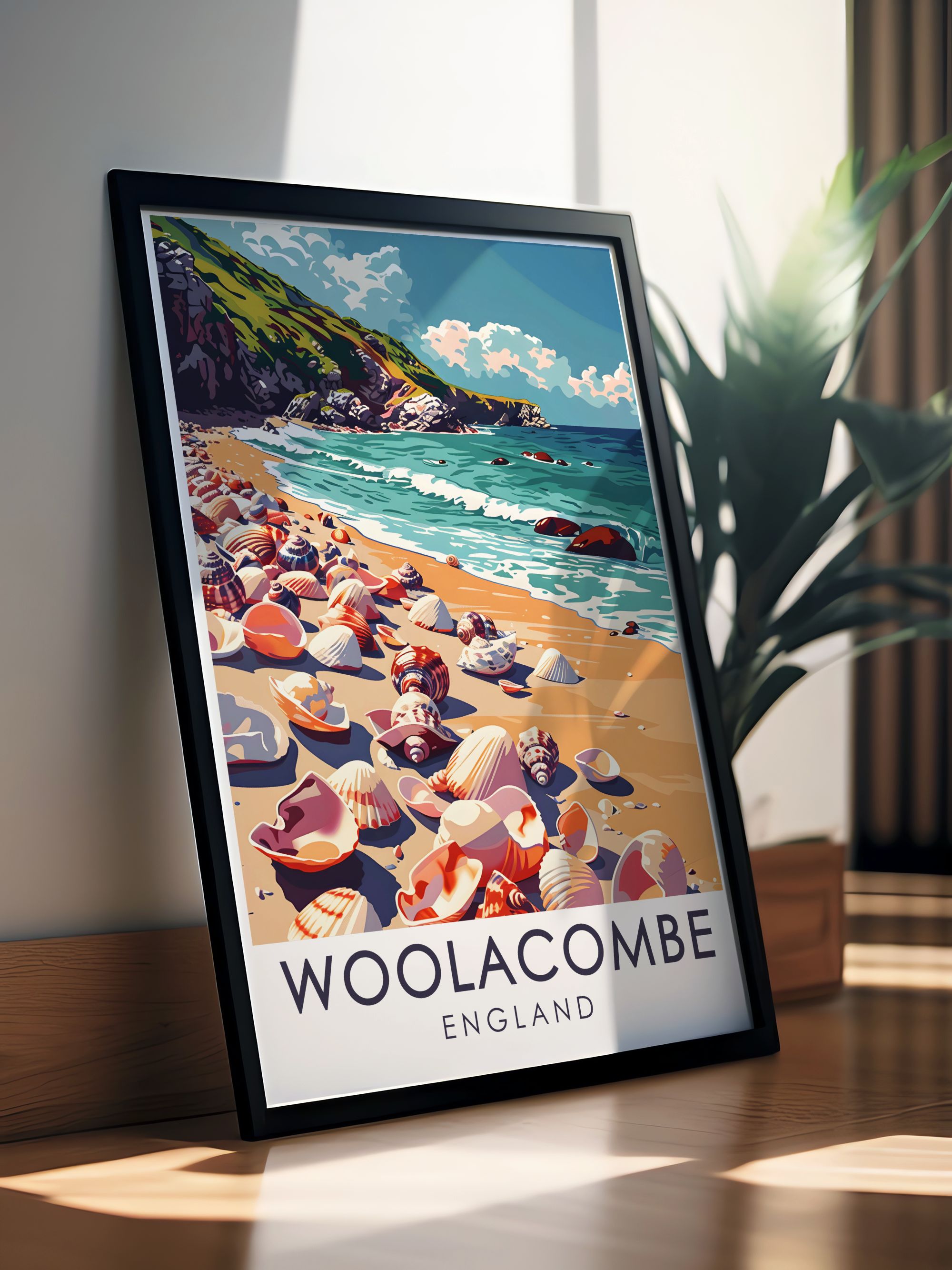 Woolacombe Travel Prints - Barricane Beach Ideal Home Decor - England Living Room Decor-2