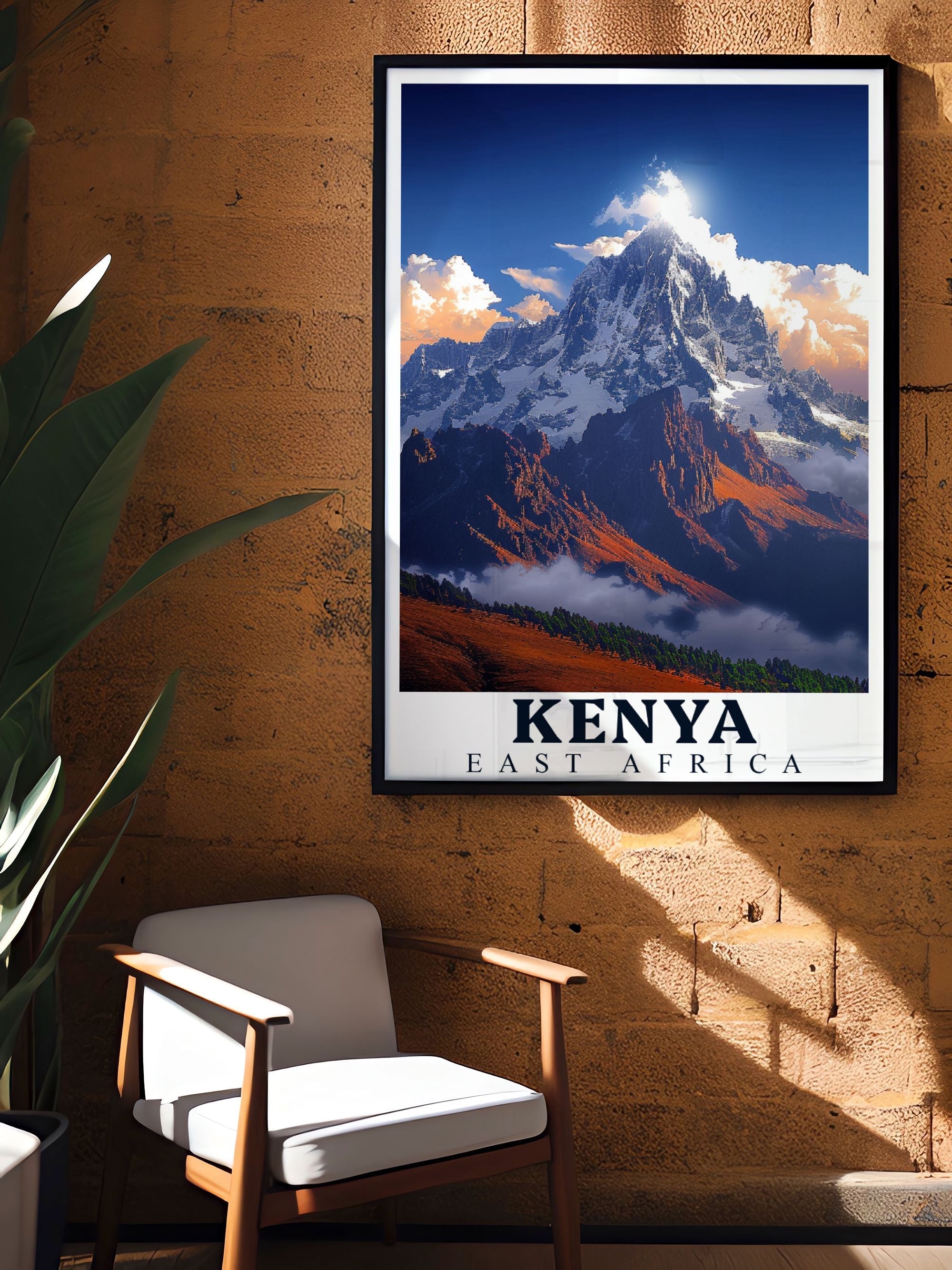 Kenya Art - Mount Kenya Ideal Home Decor - East Africa Living Room Decor-4