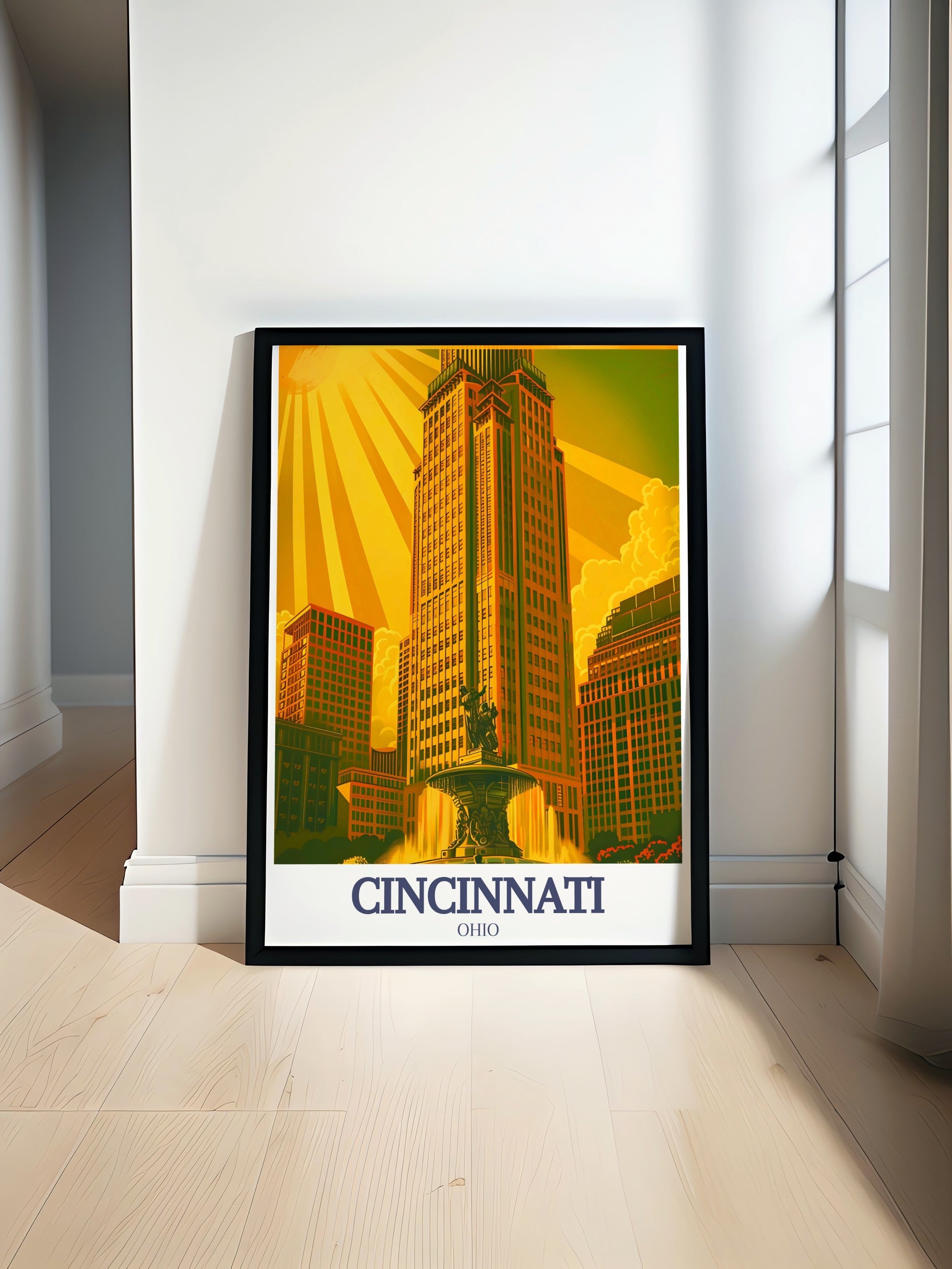 Cincinnati  Art - Carew Tower and Tyler Davidson Fountain  Decor - Ohio  Home Decor-0