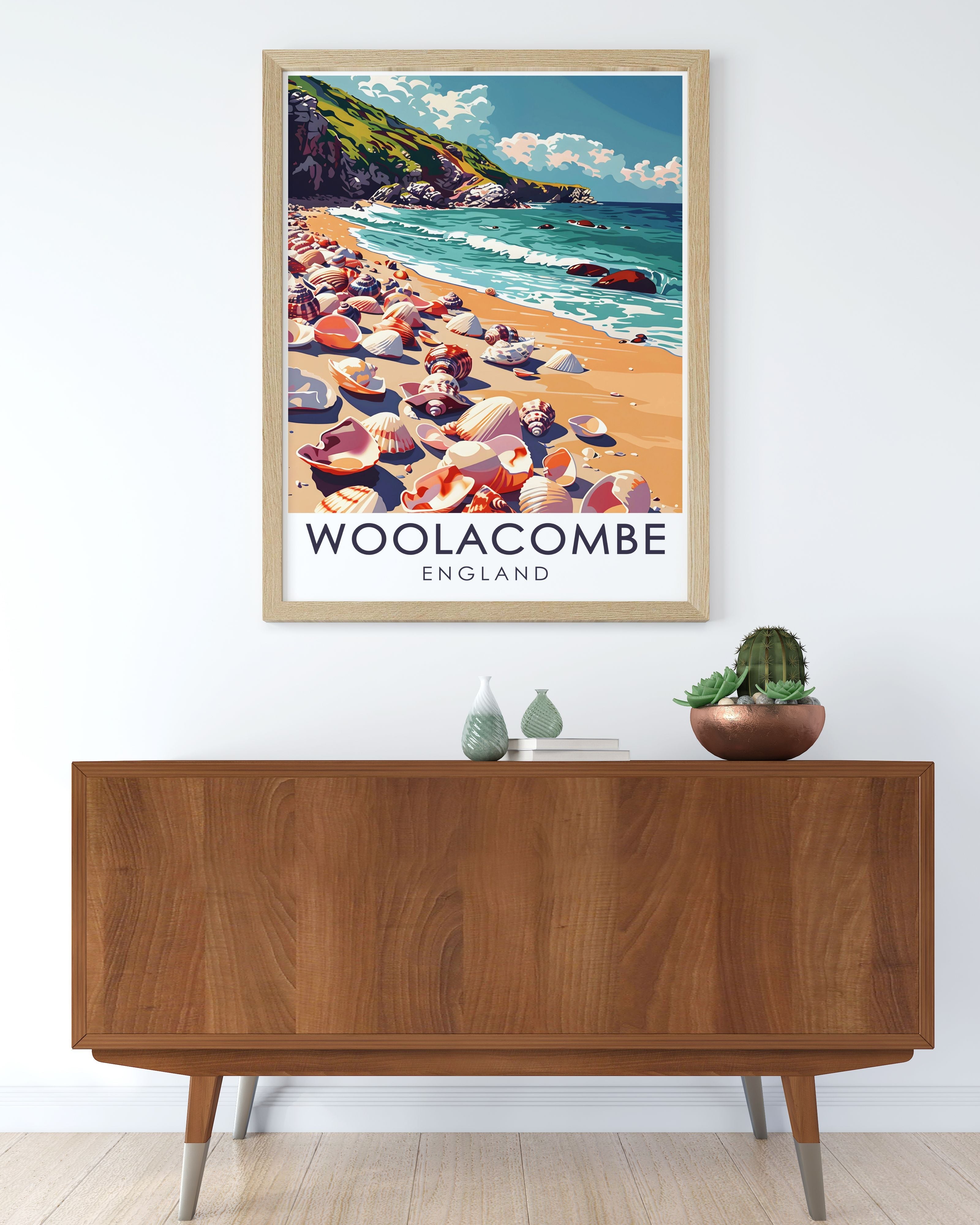 Woolacombe Travel Prints - Barricane Beach Ideal Home Decor - England Living Room Decor-3