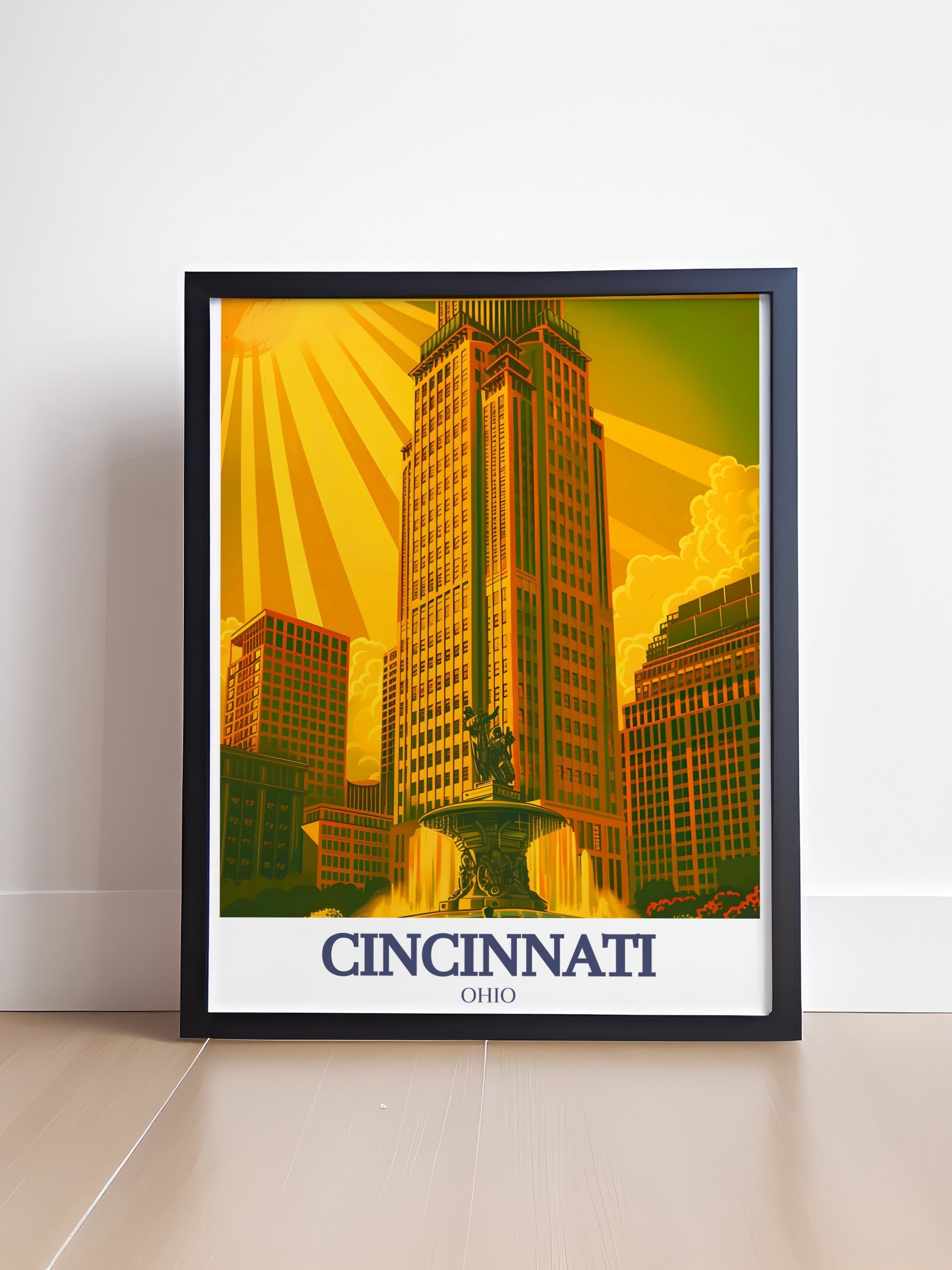 Cincinnati  Art - Carew Tower and Tyler Davidson Fountain  Decor - Ohio  Home Decor-3
