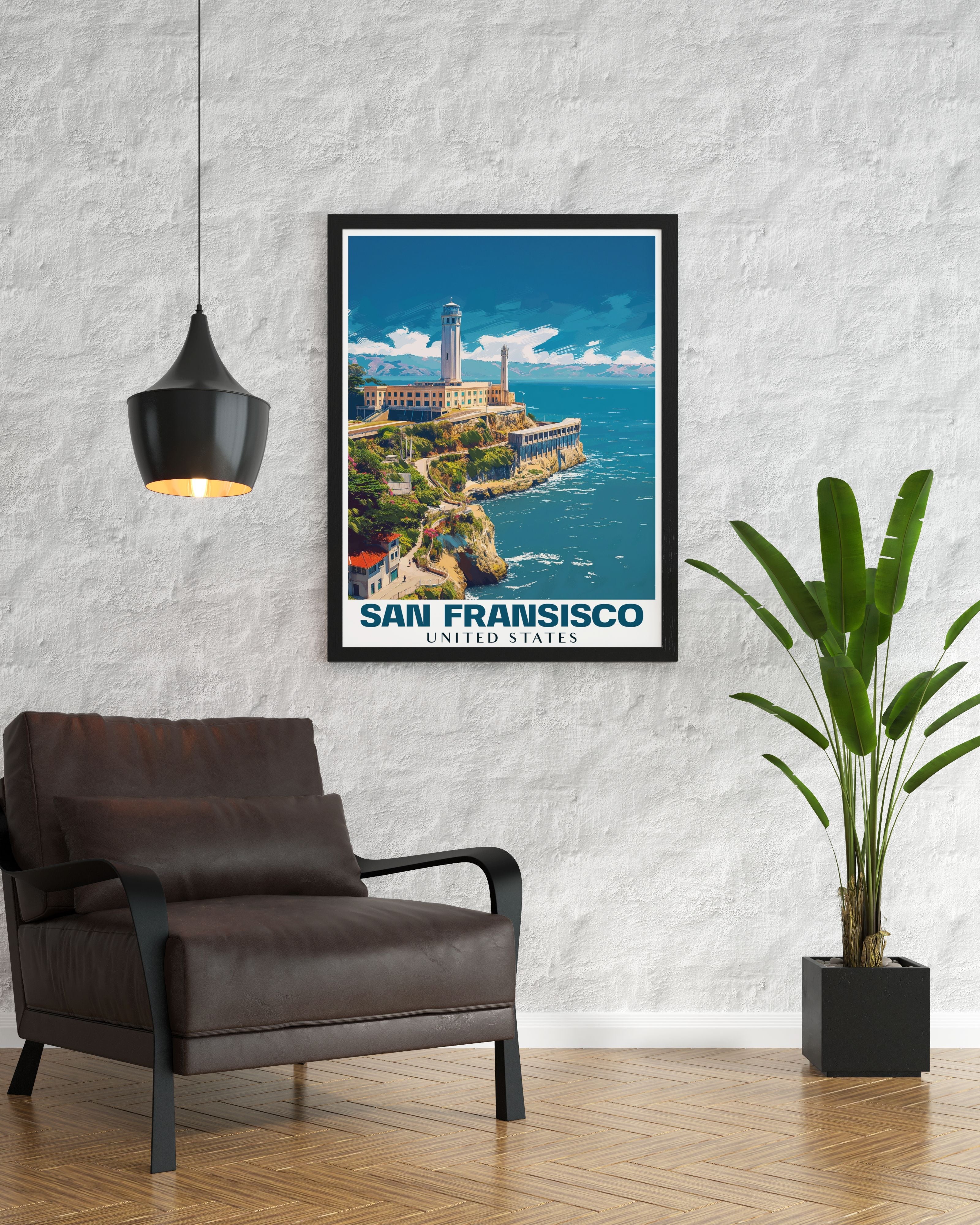 San Fransisco  Framed Prints - Alcatraz Island  Home Decor - California  Living Room Decor-1