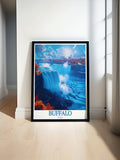 Buffalo   Travel Posters - Niangara Falls  Home Decor - USA  Living Room Decor-0