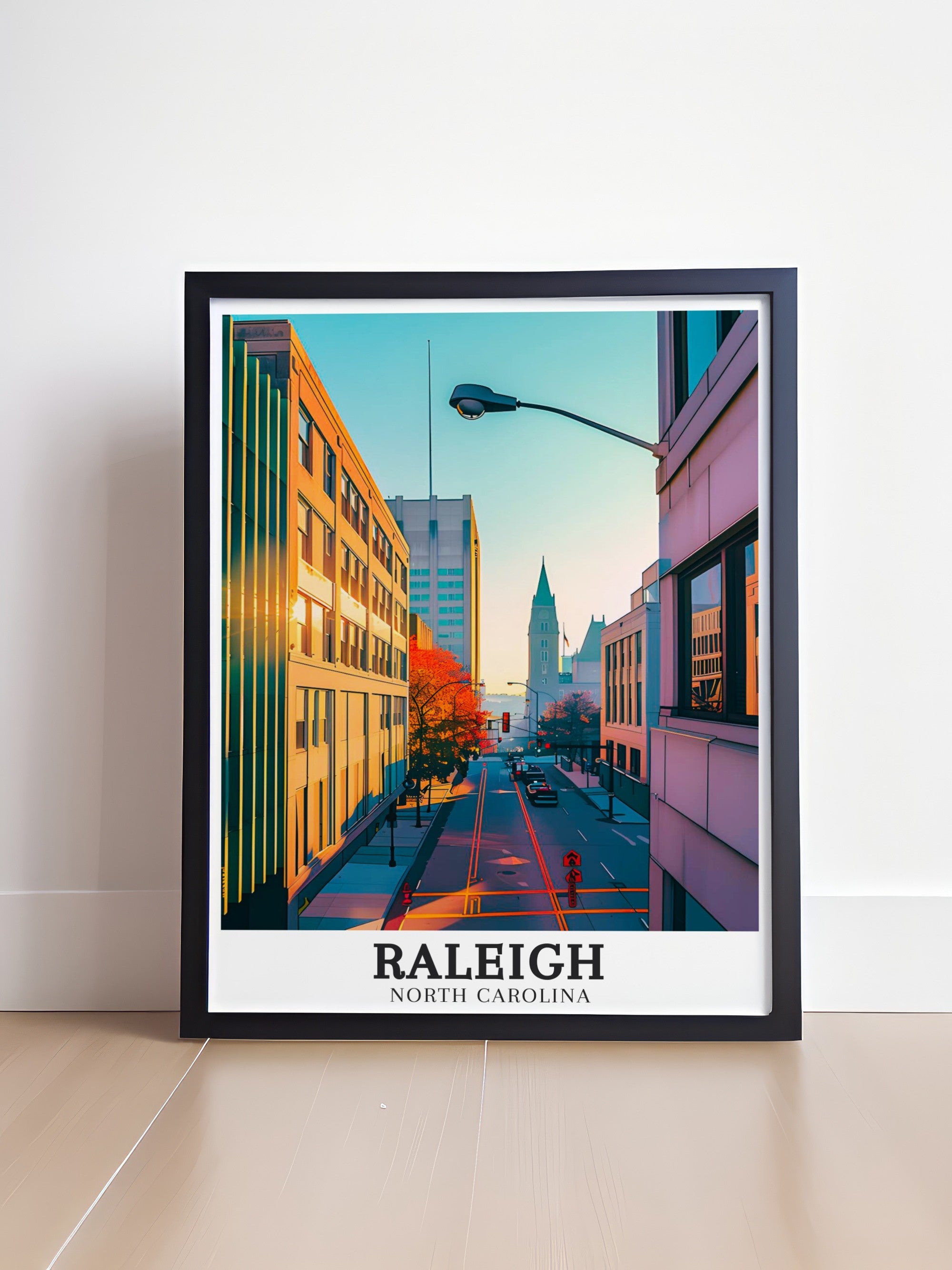 Raleigh Travel Poster - Downtown Raleigh Wall Decor - Durham Home Decor - Durham  Print-1