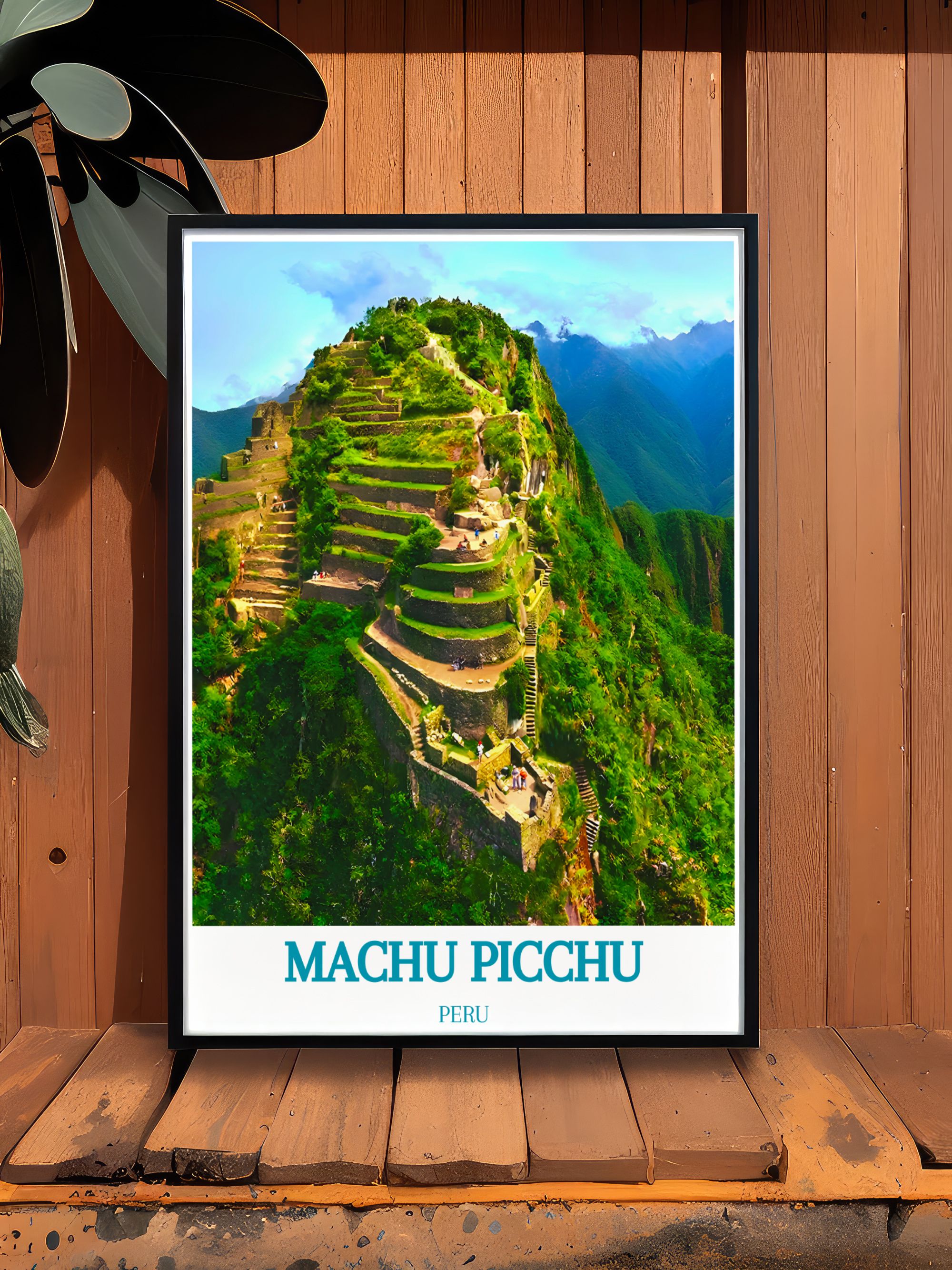 Machu Picchu Travel Art  - Huayna-Picchu  Home Decor - Peru Living Room Decor-3