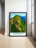 Machu Picchu Travel Art  - Huayna-Picchu  Home Decor - Peru Living Room Decor-0