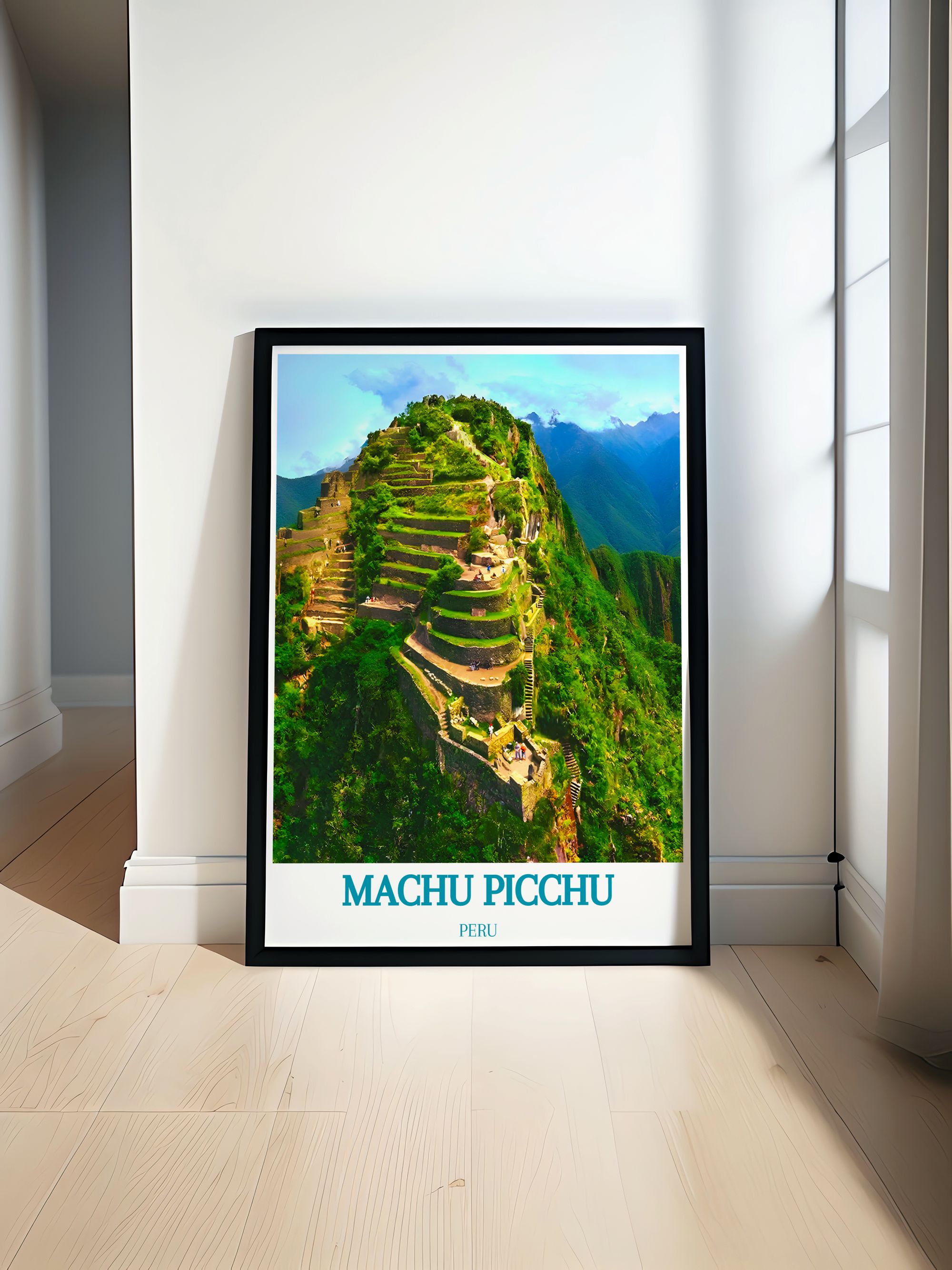 Machu Picchu Travel Art  - Huayna-Picchu  Home Decor - Peru Living Room Decor-0