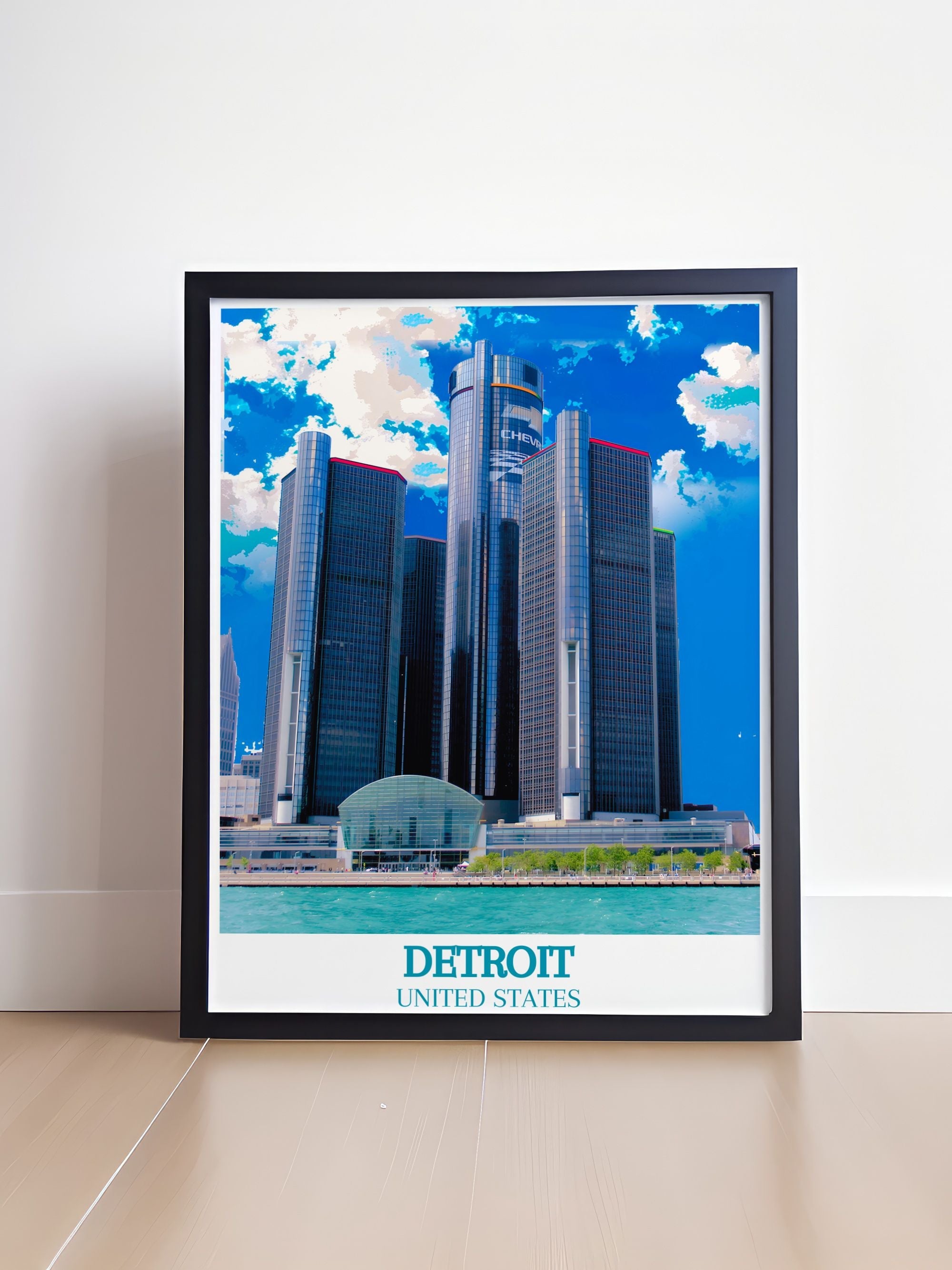 Detroit Wall Decor - The Renaissance Center Home Decor - USA Travel Posters-1
