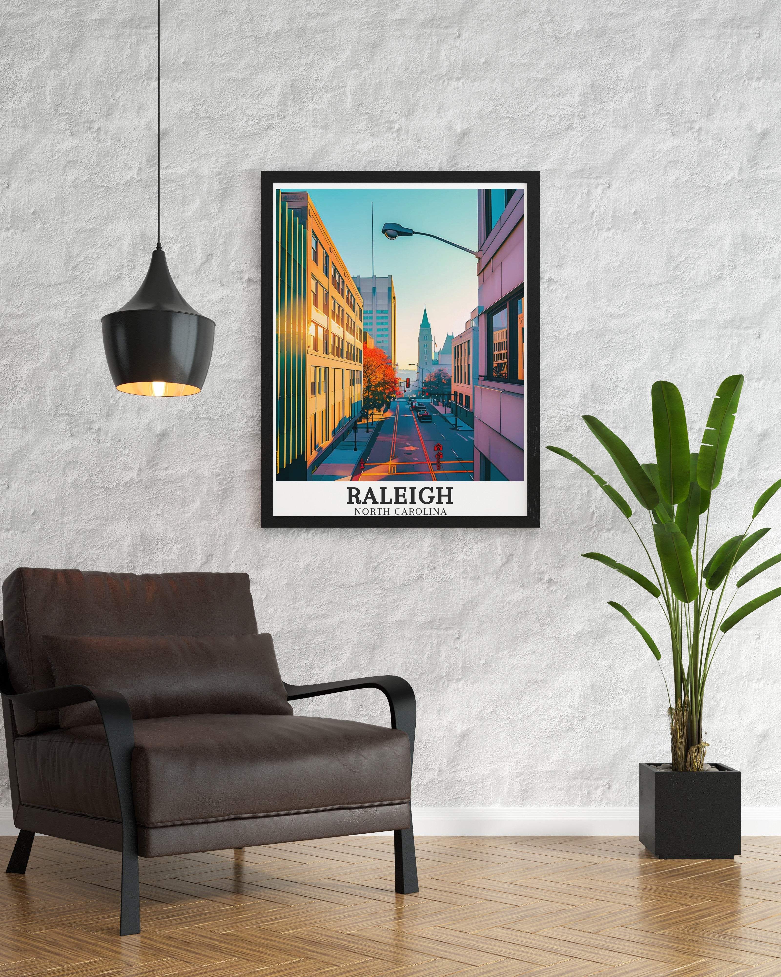 Raleigh Travel Poster - Downtown Raleigh Wall Decor - Durham Home Decor - Durham  Print-2