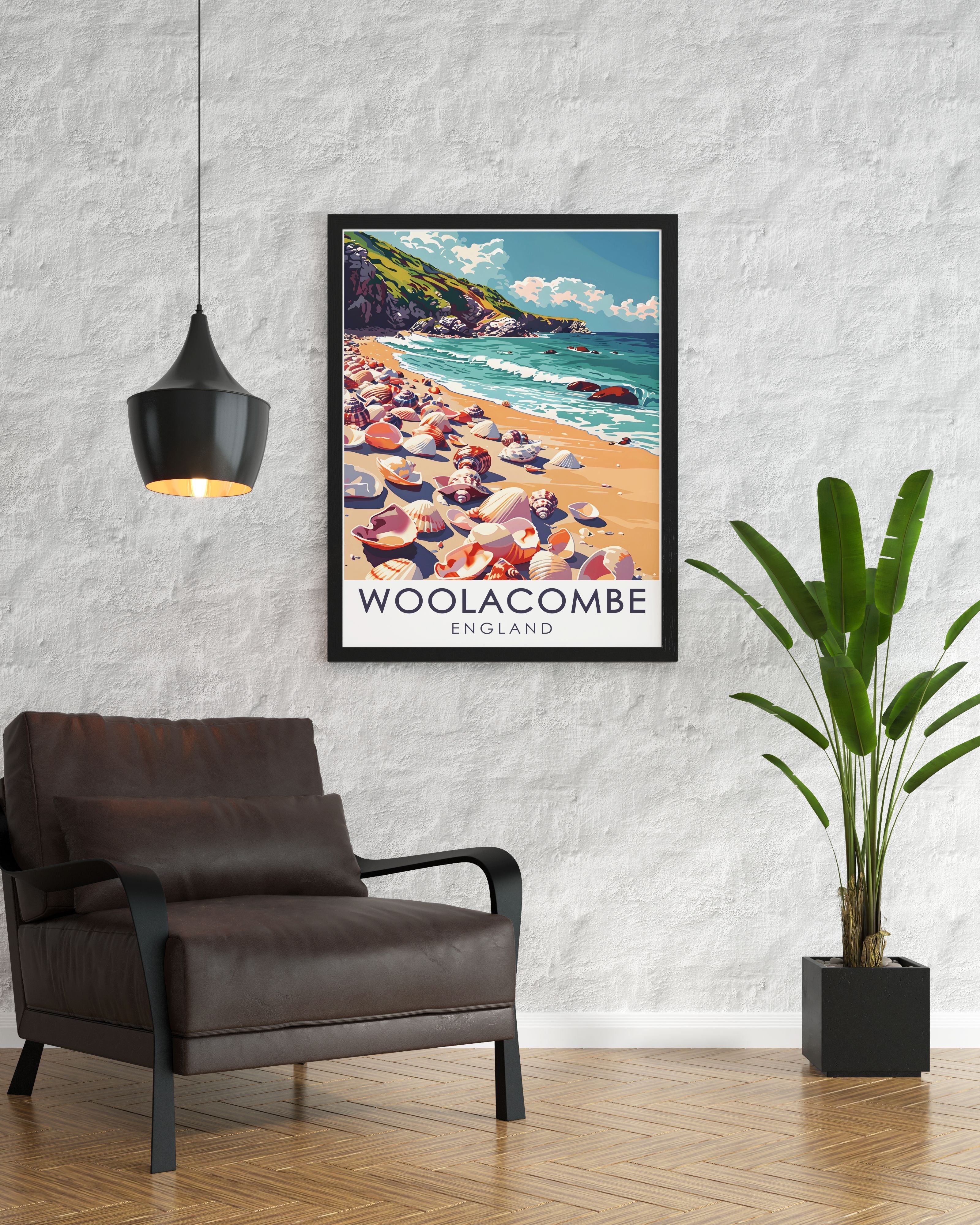 Woolacombe Travel Prints - Barricane Beach Ideal Home Decor - England Living Room Decor-1