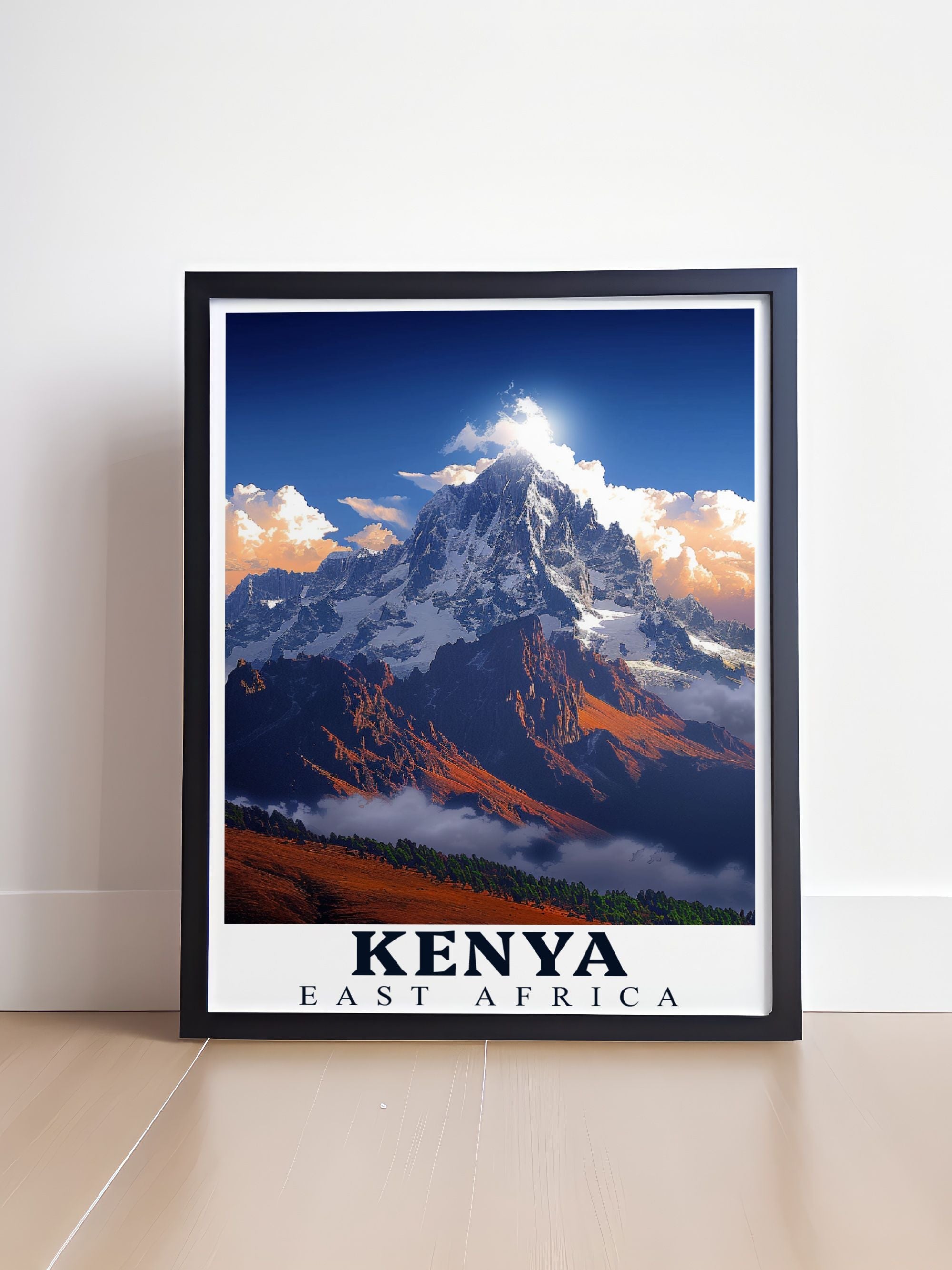 Kenya Art - Mount Kenya Ideal Home Decor - East Africa Living Room Decor-1