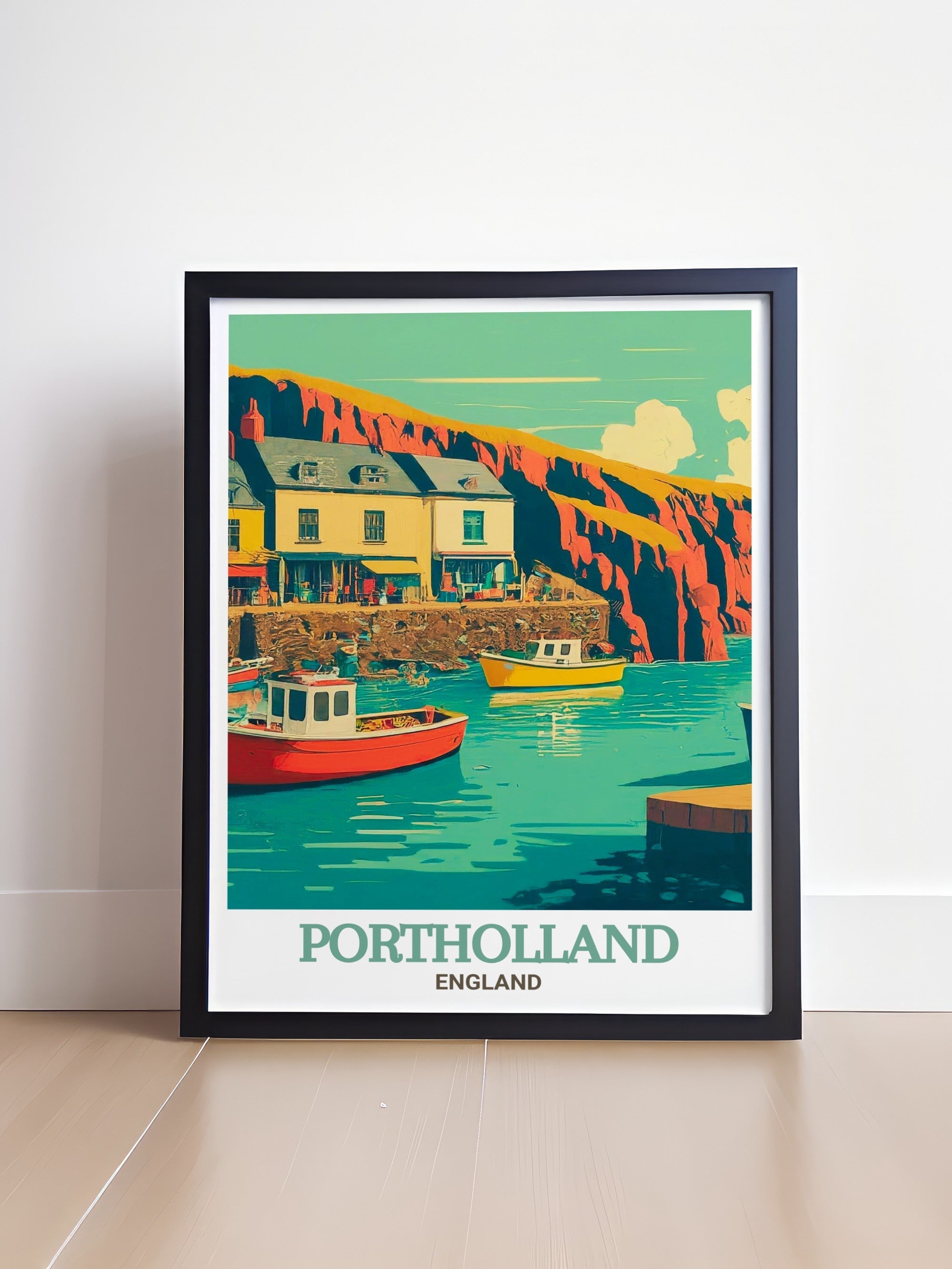 Portholland Travel Print - Portloe Wall Decor - Cornwall Home Decor - Cornwall Wall Print-1