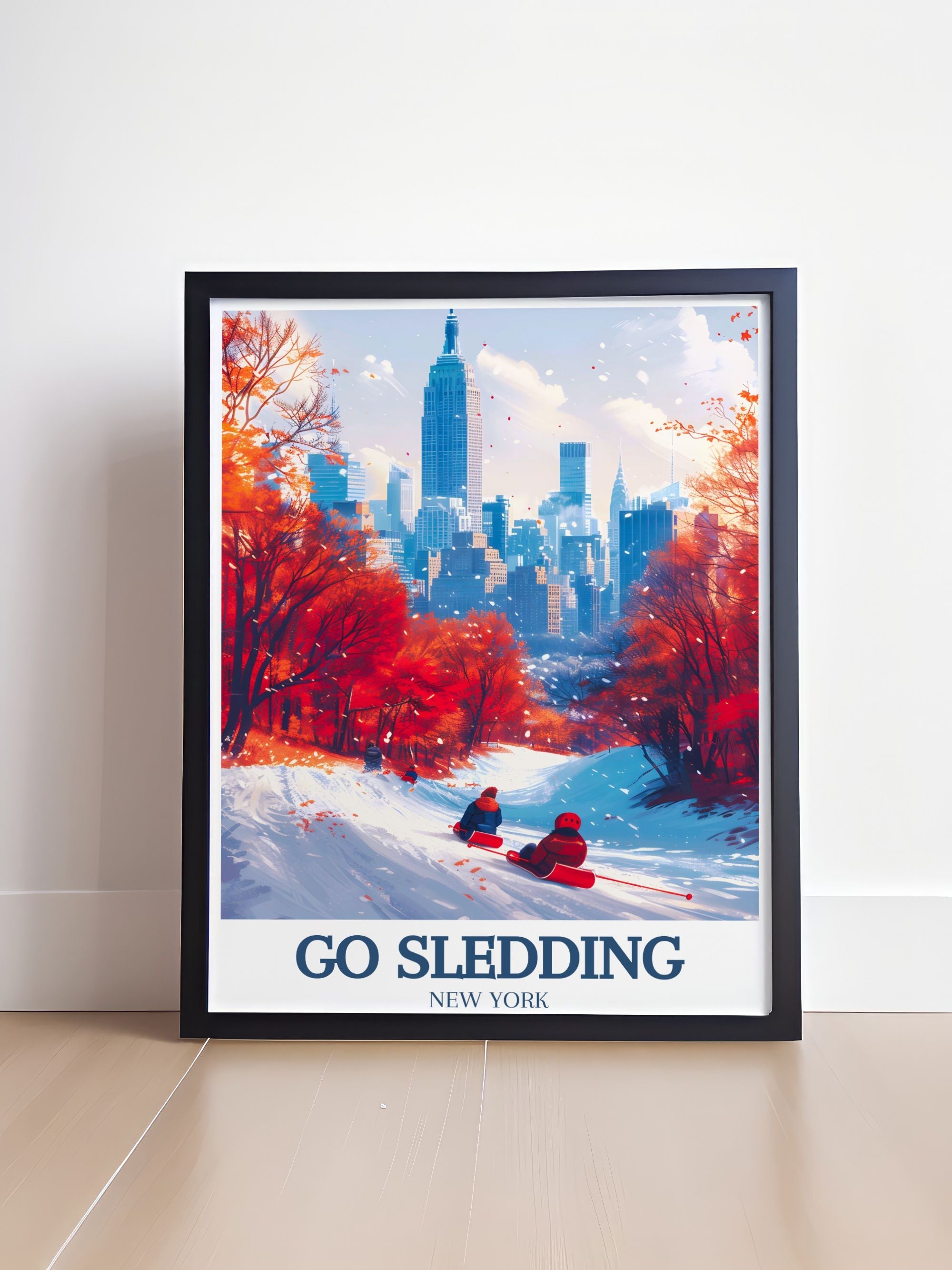 Go Sledding Vintage Posters - Central Park Home Decor - New York Wall Decor-1