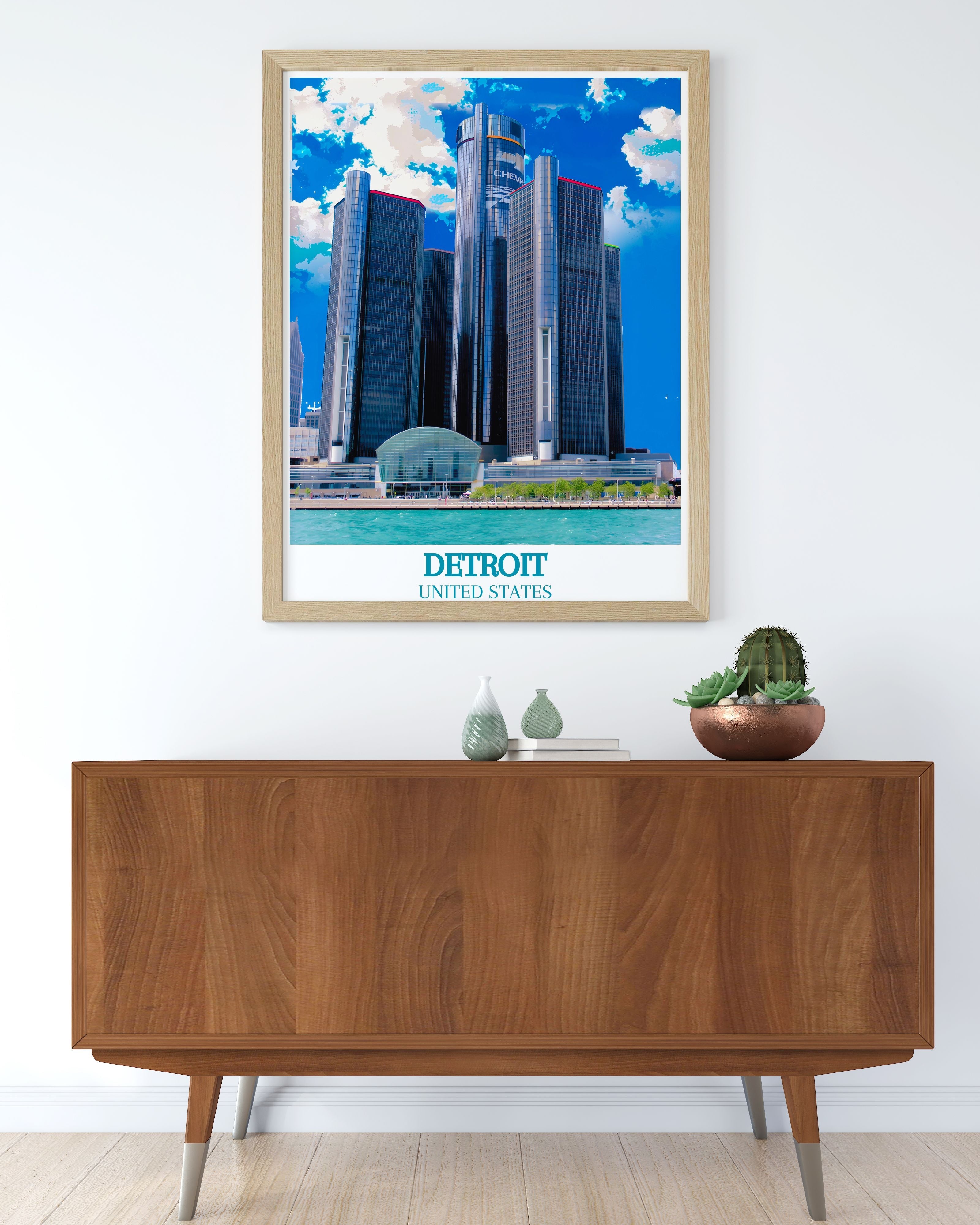 Detroit Wall Decor - The Renaissance Center Home Decor - USA Travel Posters-3