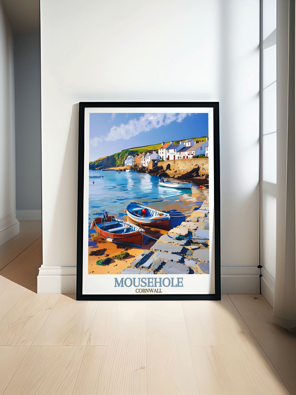 Mousehole Cornwall  Art - Mousehole Harbour  Home Decor - Cornwall  Living Room Decor-0