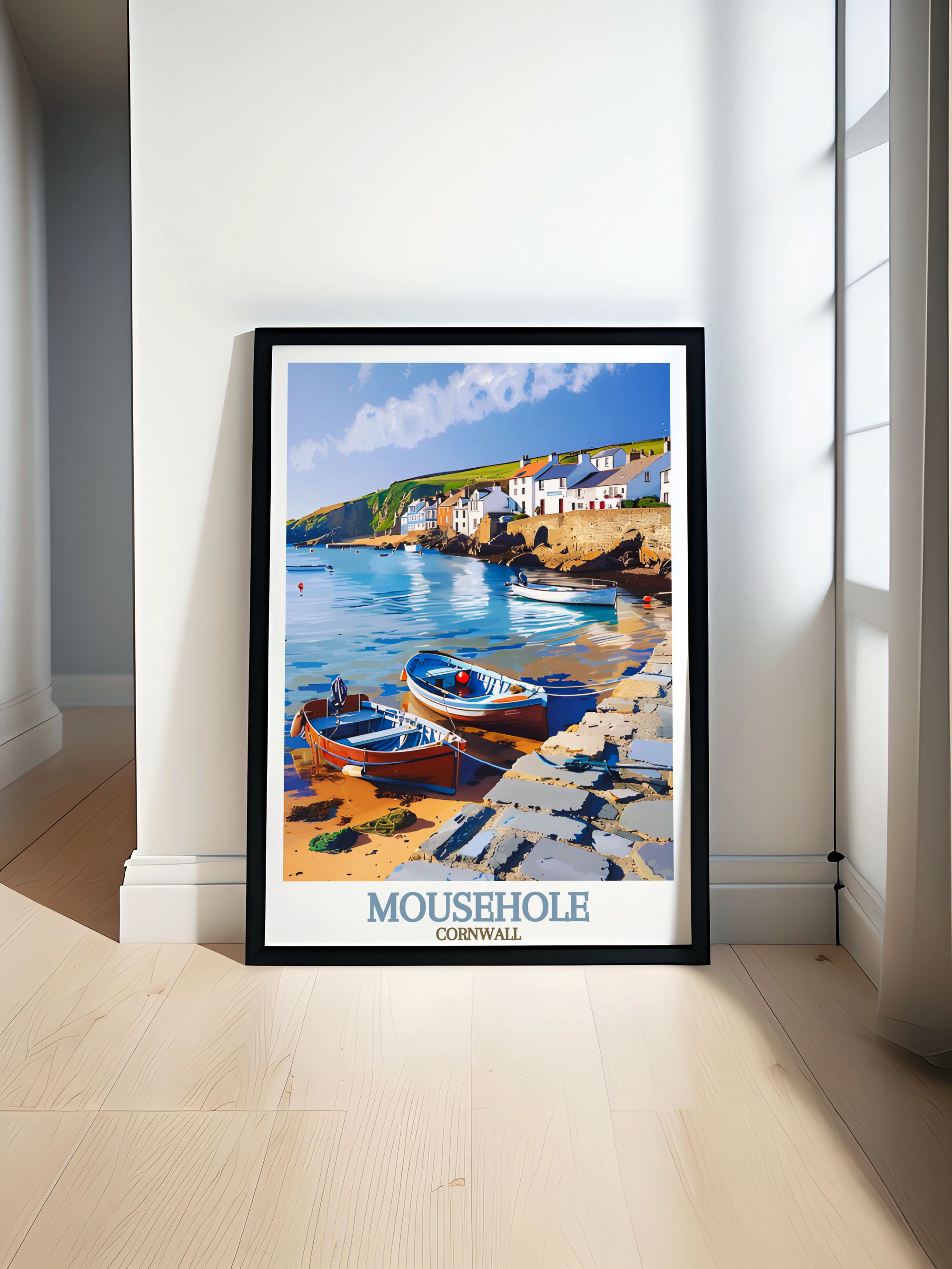 Mousehole Cornwall  Art - Mousehole Harbour  Home Decor - Cornwall  Living Room Decor-0