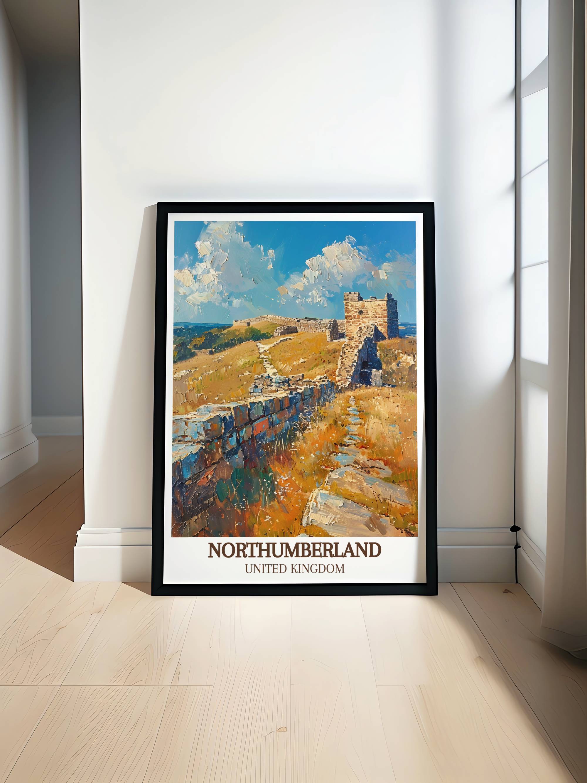 Northumberland  Travel Posters - Hadrian's Wall  Home Decor - United Kingdom  Living Room Decor-0