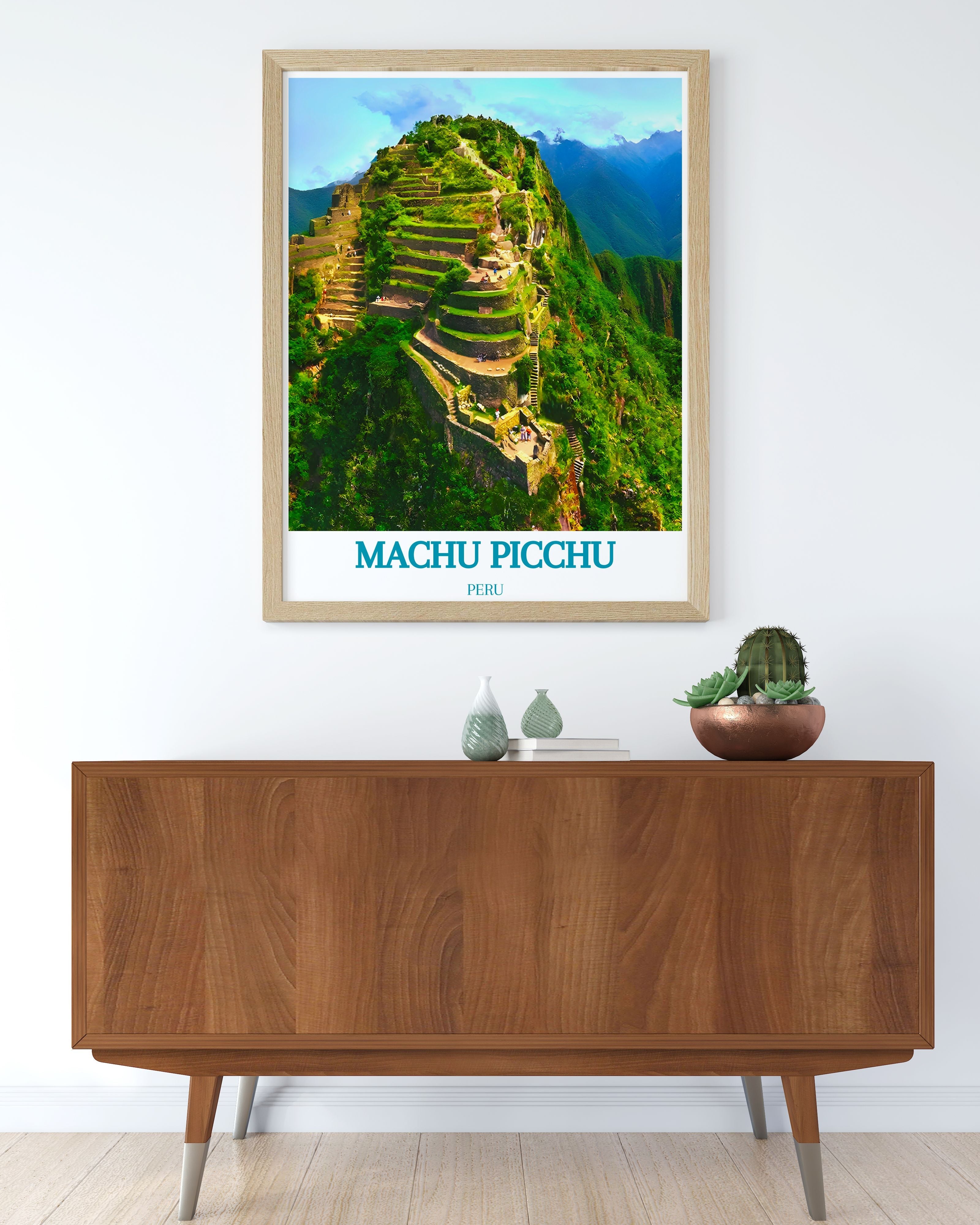 Machu Picchu Travel Art  - Huayna-Picchu  Home Decor - Peru Living Room Decor-4