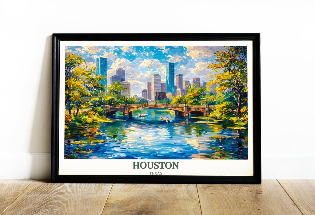 Houston Travel Poster - Texas Wall Art for Home Decor - Houston Wall Decor-0