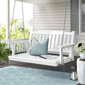 NNEDSZ Gardeon Porch Swing Chair with Chain Garden Chair Outdoor Furniture Wooden White-0
