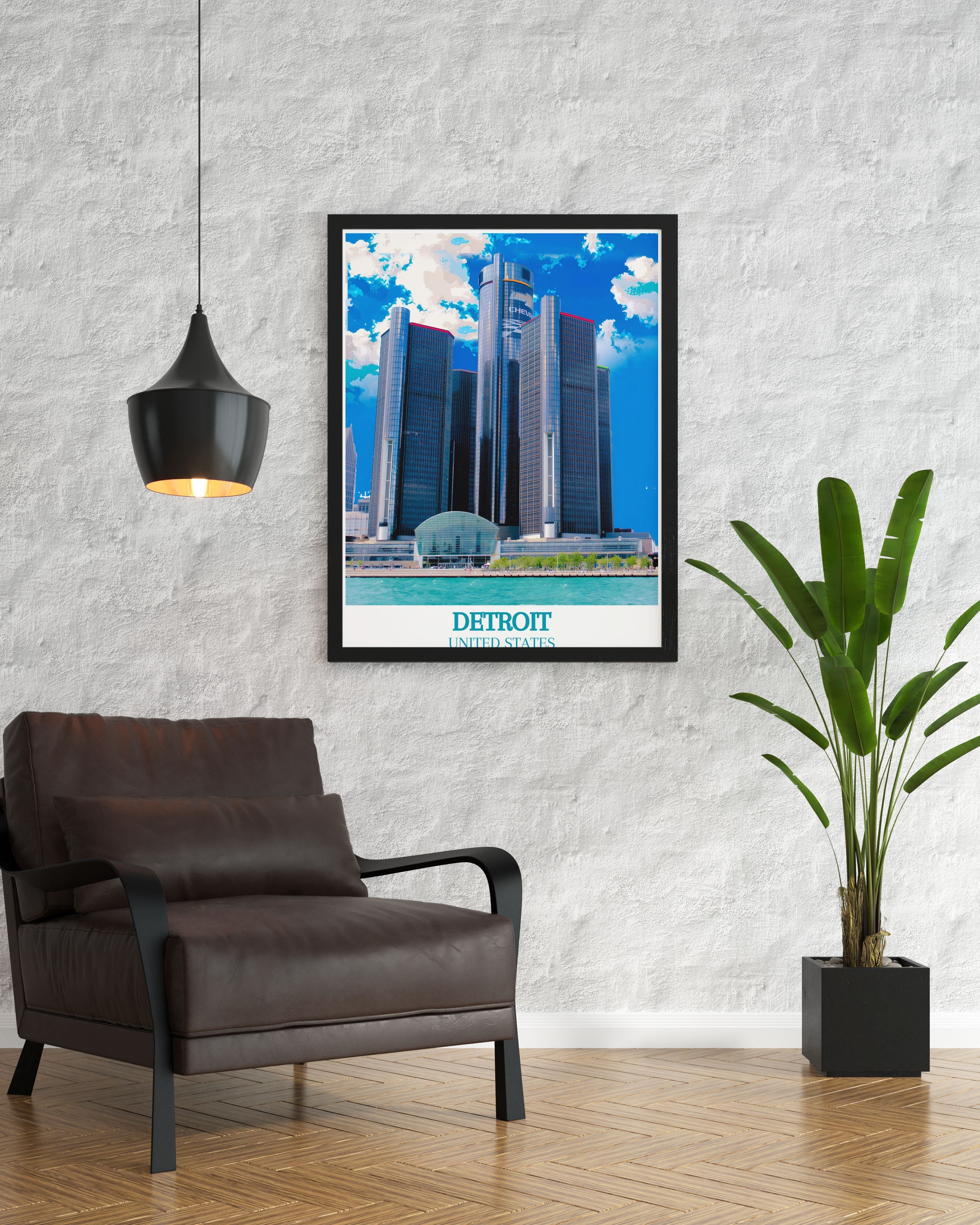 Detroit Wall Decor - The Renaissance Center Home Decor - USA Travel Posters-2