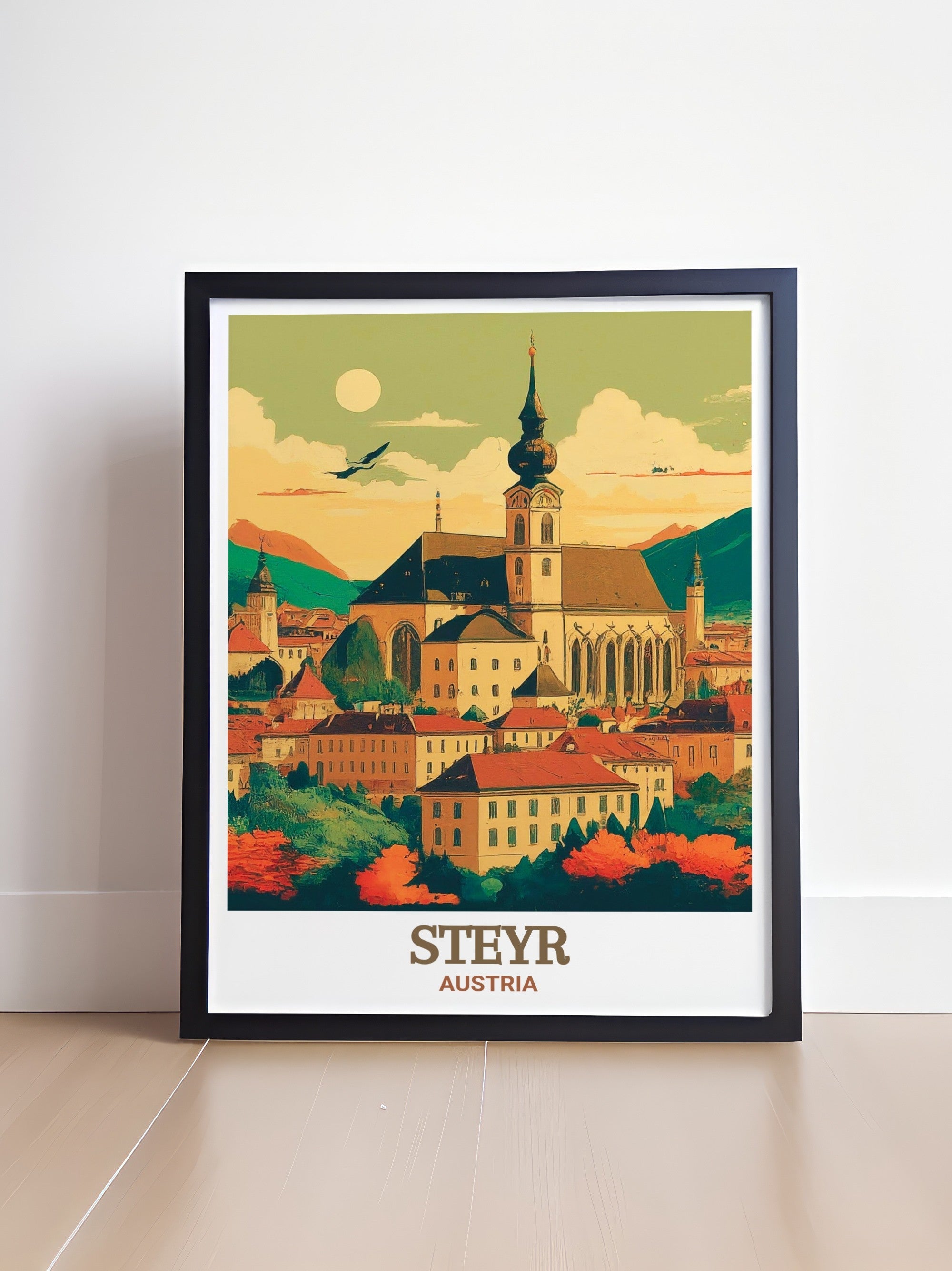 Steyr Travel Print - Stadtpfarrkirche Wall Decor - Austria Home Decor - Austria Wall Print-1