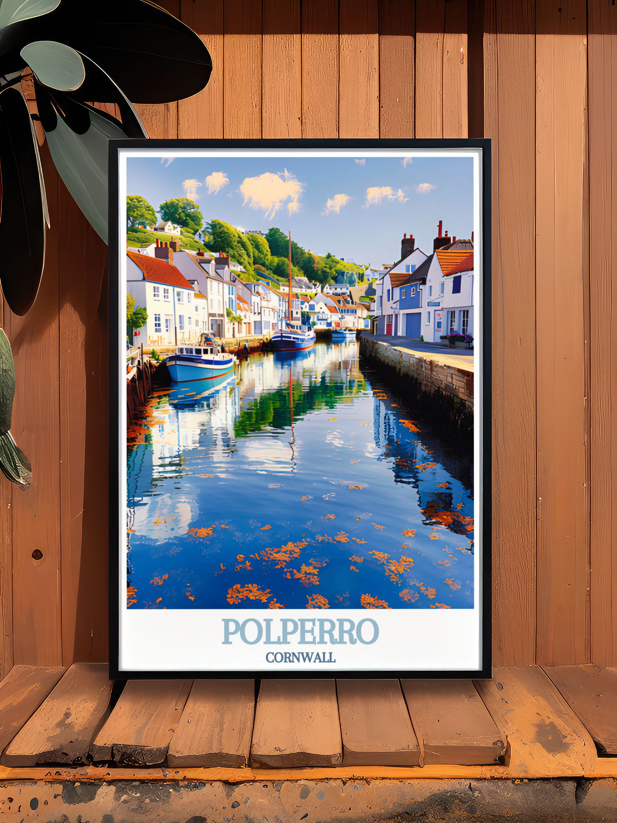 Polperro Cornwall  Art - Polperro Harbour Ideal Home Decor - Cornwall Living Room Decor-4
