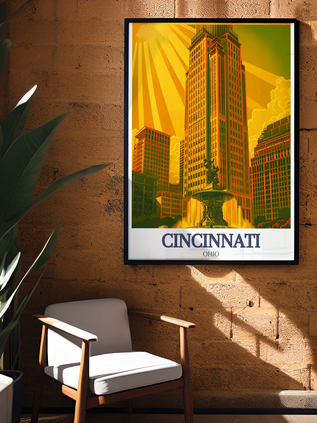 Cincinnati  Art - Carew Tower and Tyler Davidson Fountain  Decor - Ohio  Home Decor-4