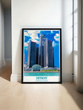 Detroit Wall Decor - The Renaissance Center Home Decor - USA Travel Posters-0