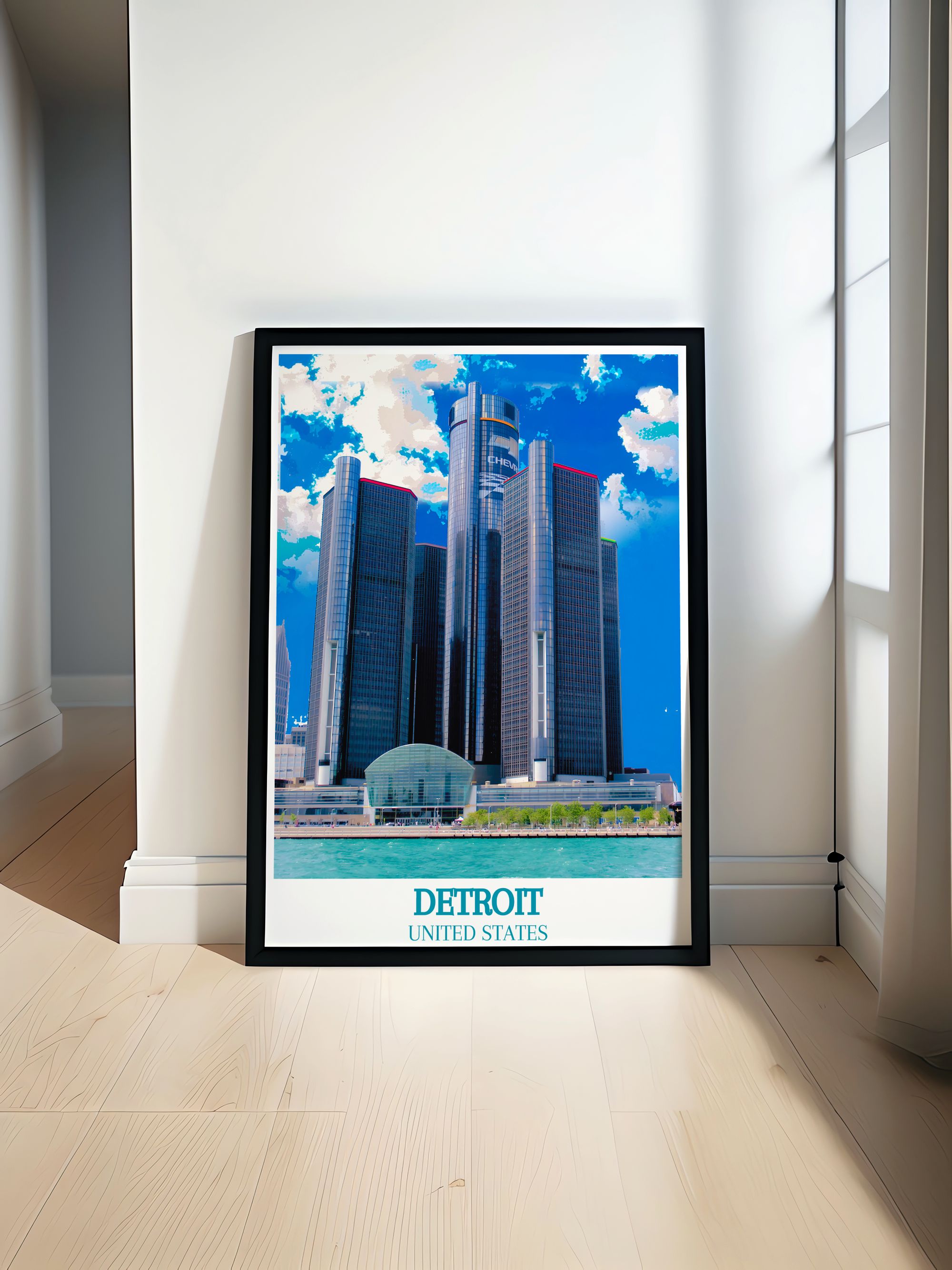 Detroit Wall Decor - The Renaissance Center Home Decor - USA Travel Posters-0