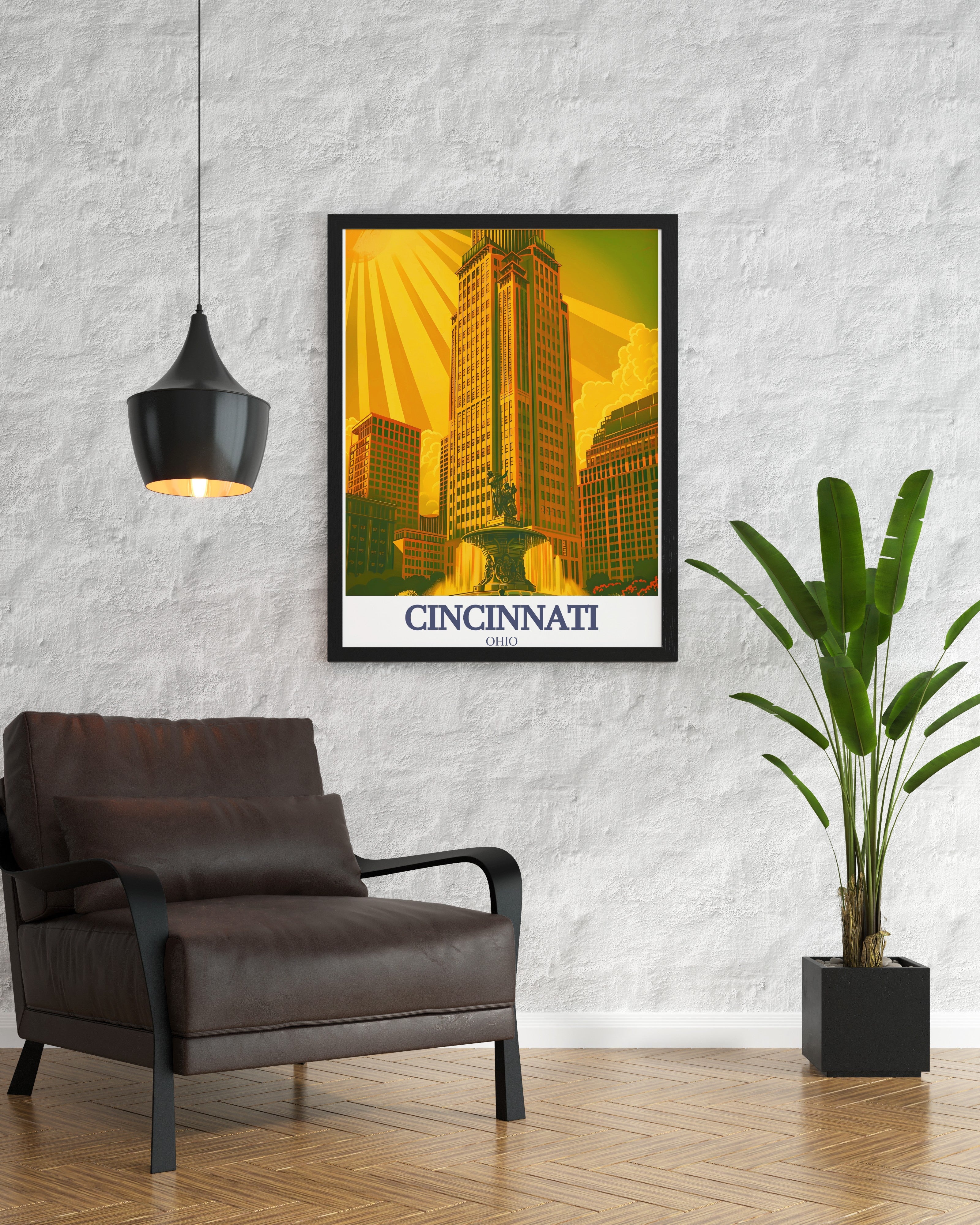 Cincinnati  Art - Carew Tower and Tyler Davidson Fountain  Decor - Ohio  Home Decor-2