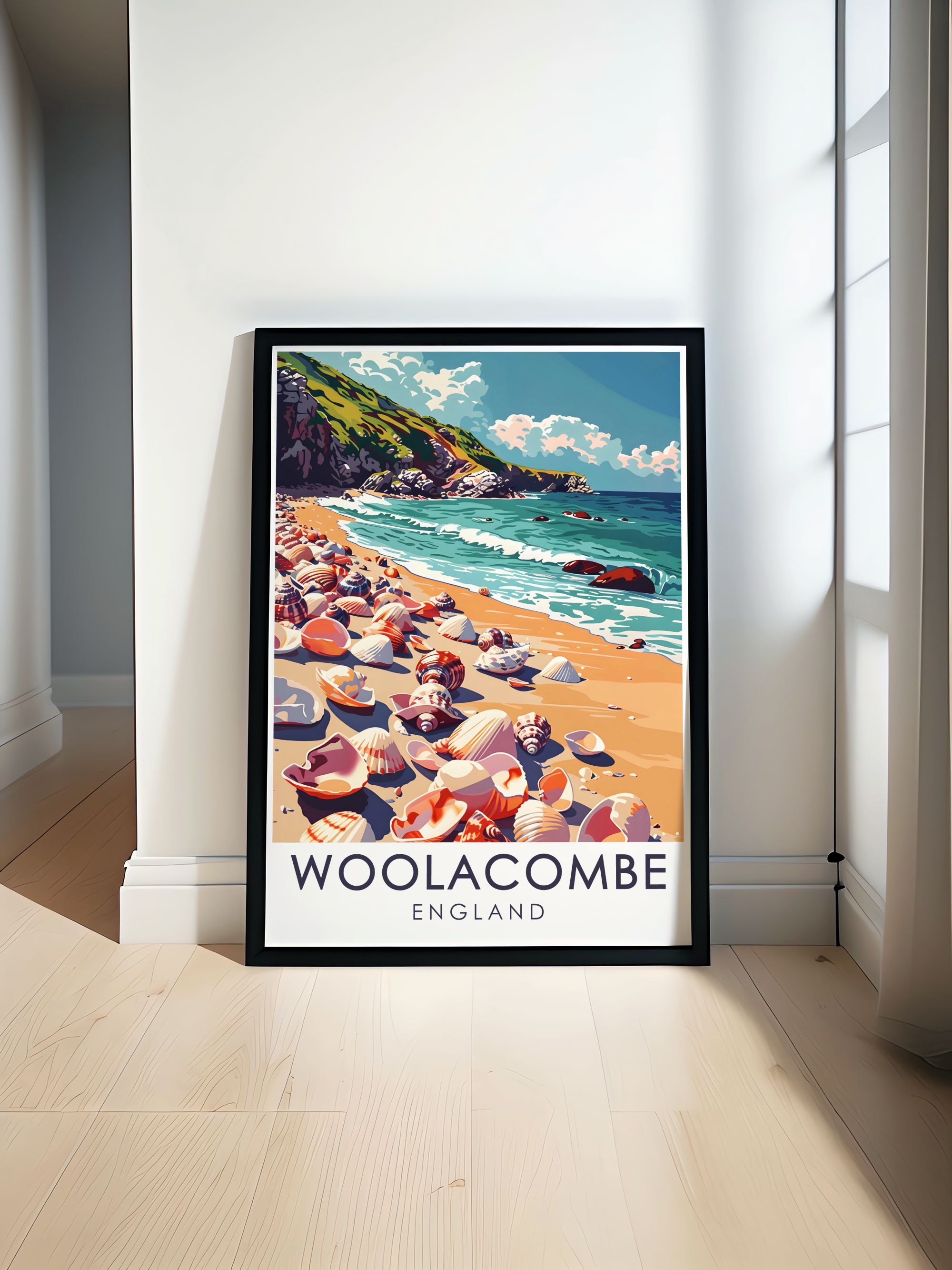 Woolacombe Travel Prints - Barricane Beach Ideal Home Decor - England Living Room Decor-0