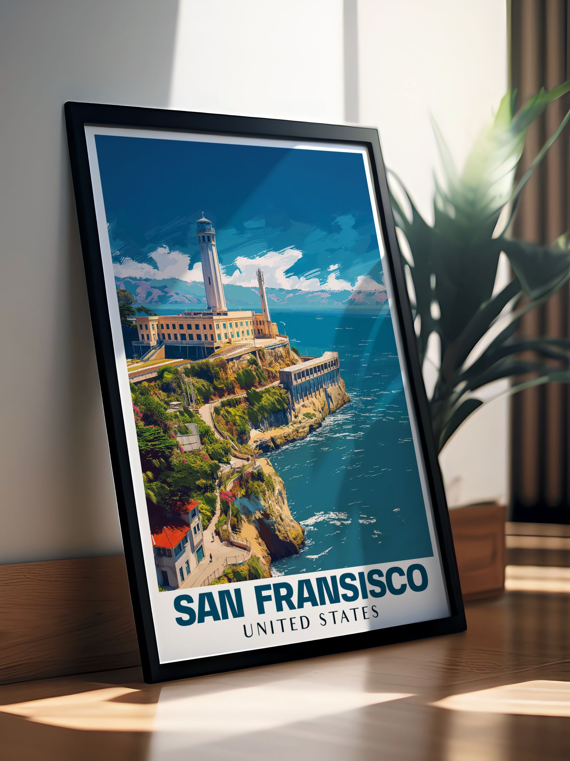 San Fransisco  Framed Prints - Alcatraz Island  Home Decor - California  Living Room Decor-2