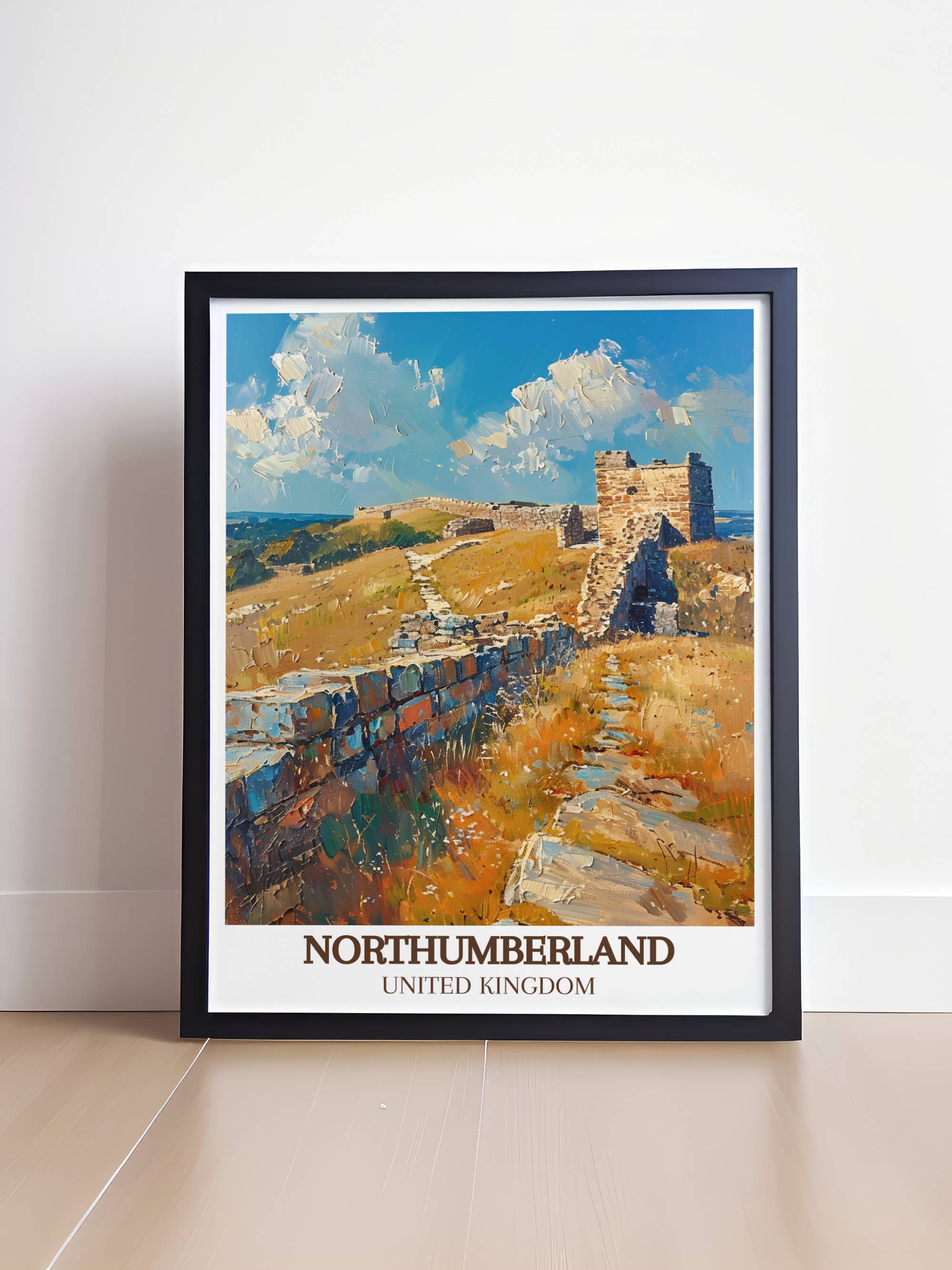 Northumberland  Travel Posters - Hadrian's Wall  Home Decor - United Kingdom  Living Room Decor-1