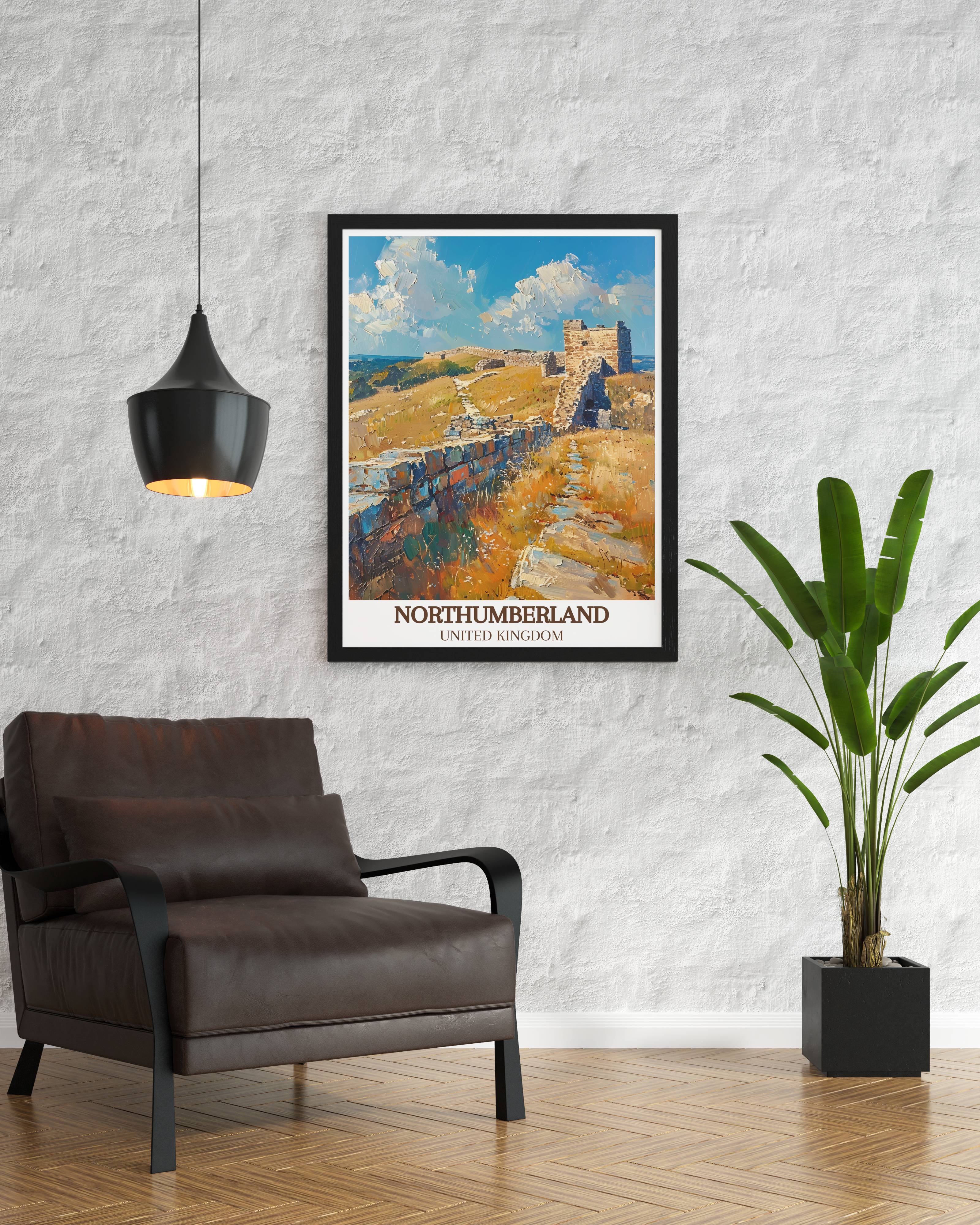 Northumberland  Travel Posters - Hadrian's Wall  Home Decor - United Kingdom  Living Room Decor-4