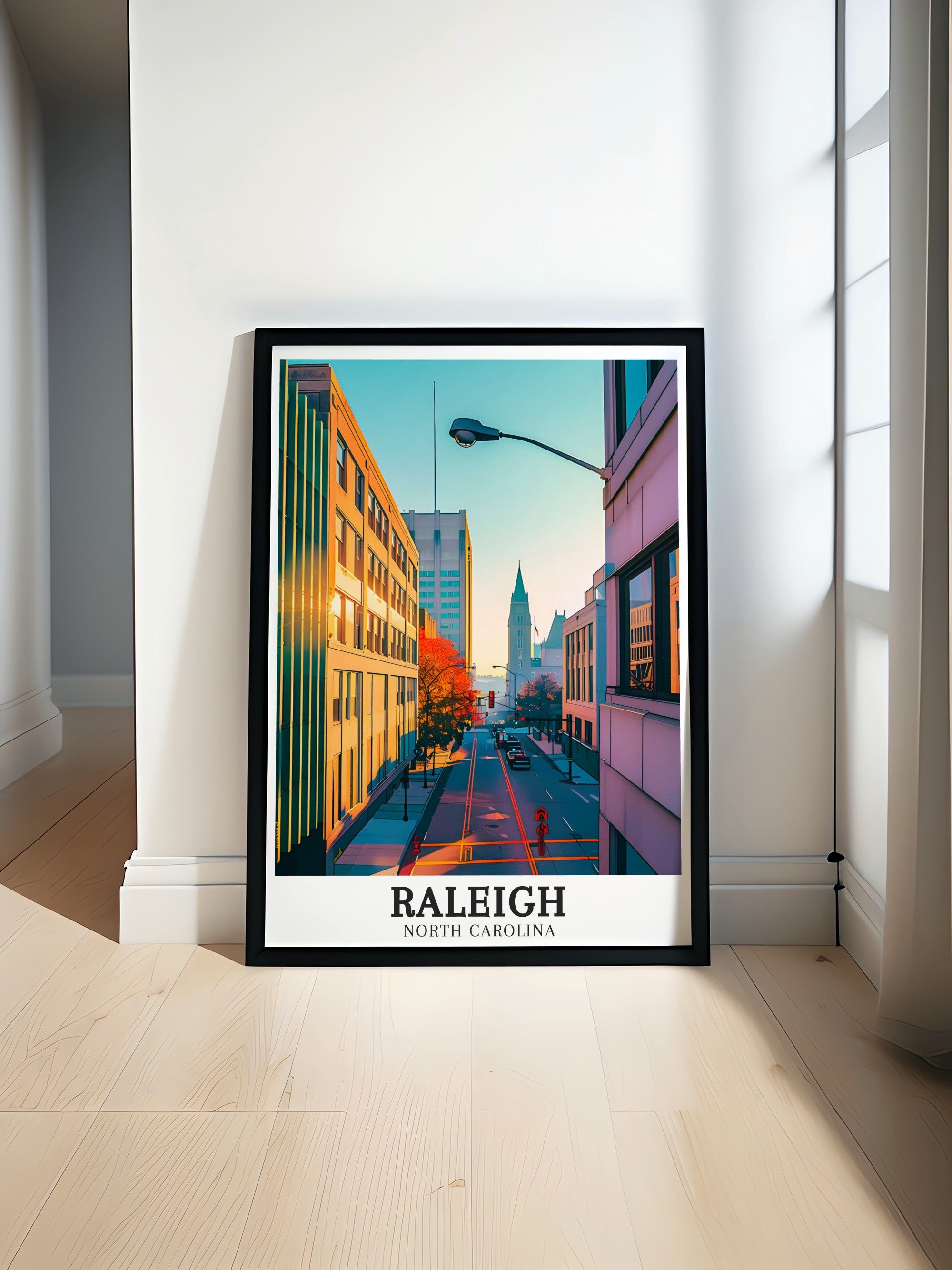 Raleigh Travel Poster - Downtown Raleigh Wall Decor - Durham Home Decor - Durham  Print-0