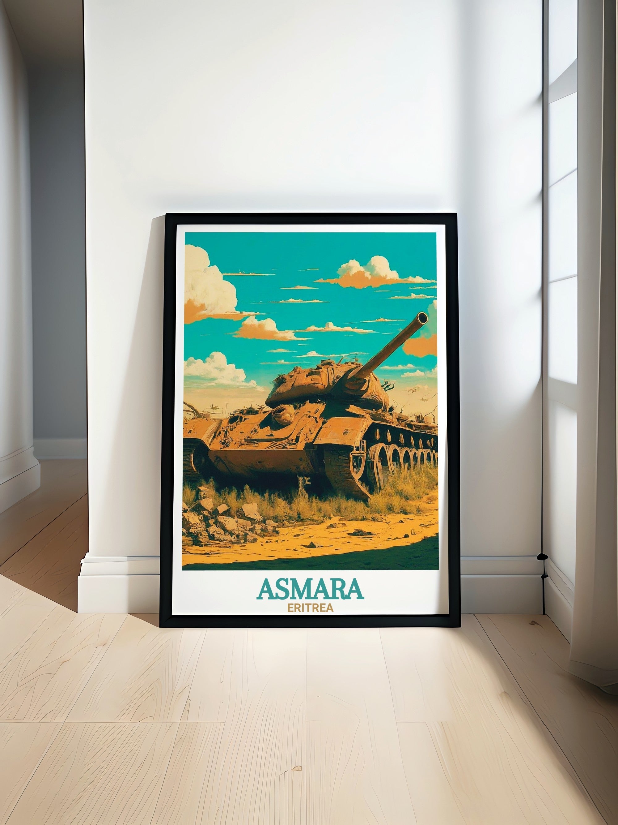 Asmara Art - Tank Graveyard Home Decor - Eritrea Living Room Decor-0