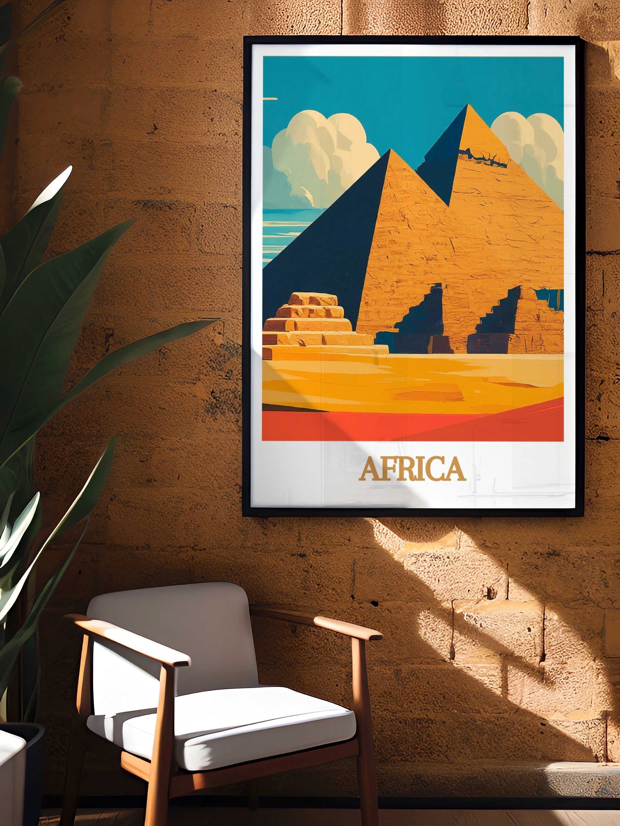 Africa  Artwork - Pyramids of Giza  Living Room Decor - Africa Ideal Home Decor-2