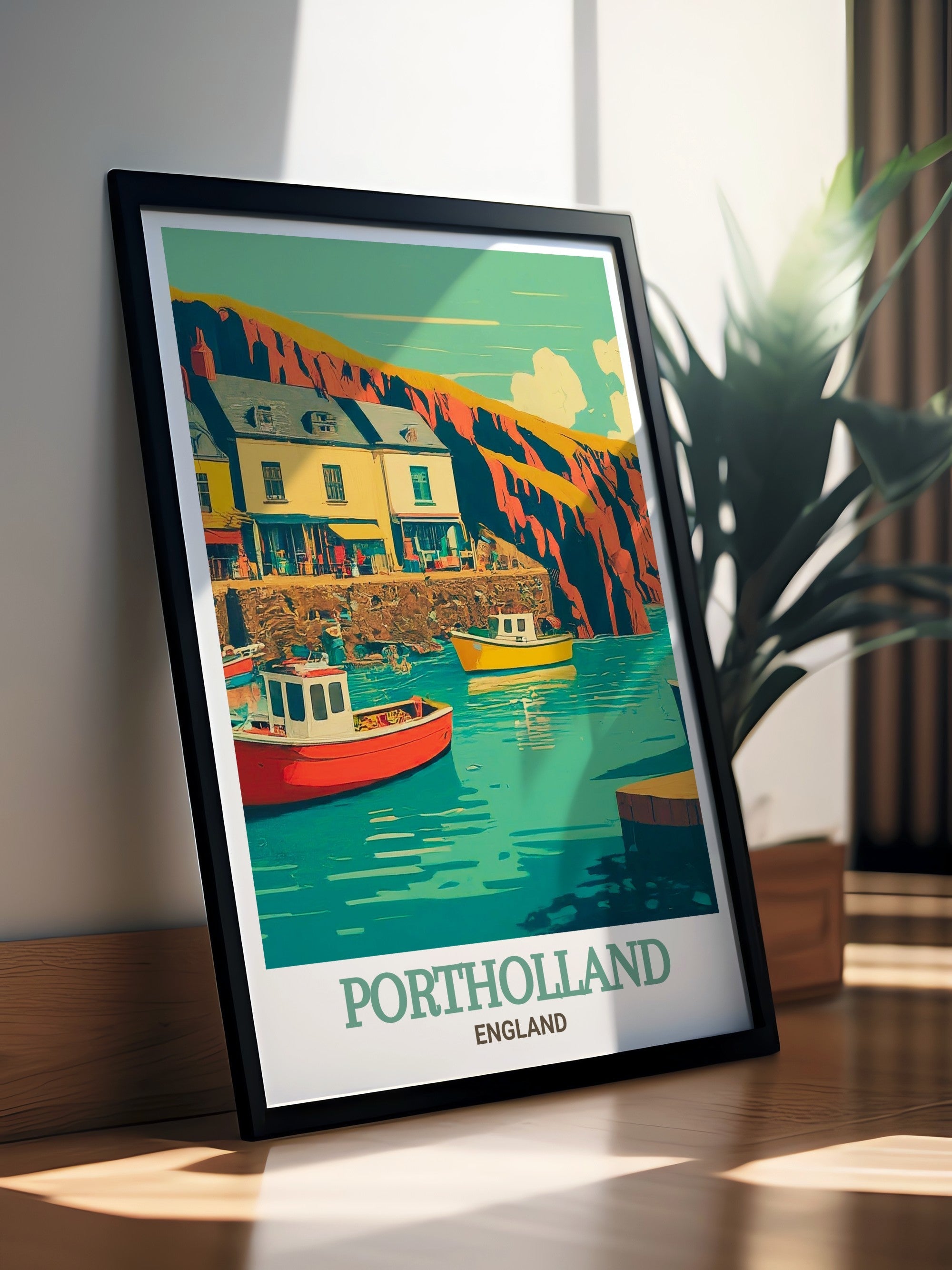 Portholland Travel Print - Portloe Wall Decor - Cornwall Home Decor - Cornwall Wall Print-2