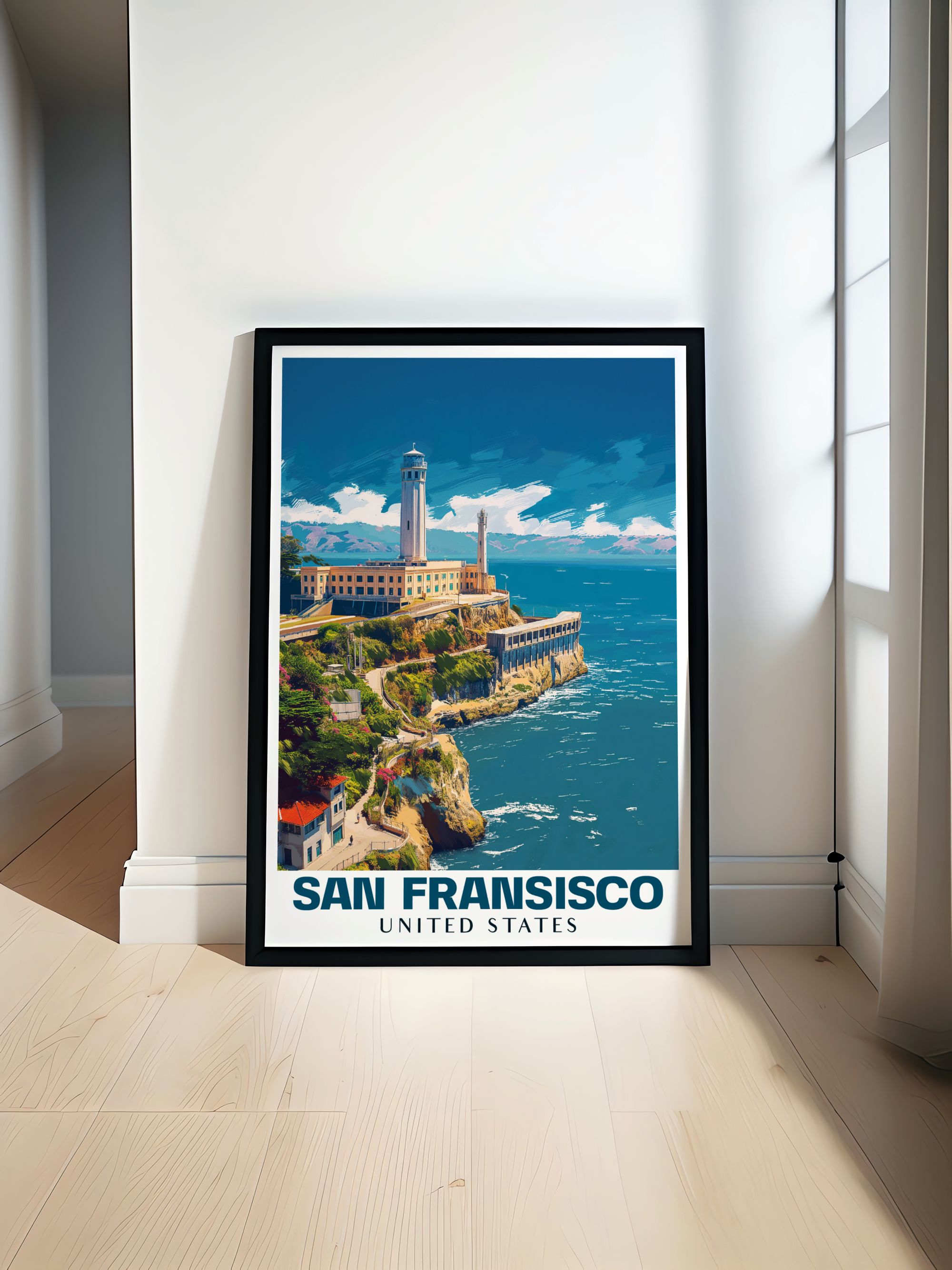 San Fransisco  Framed Prints - Alcatraz Island  Home Decor - California  Living Room Decor-0