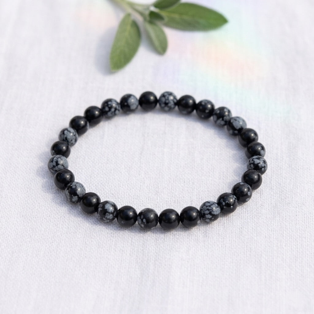 Bracelet en Obsidienne neige
