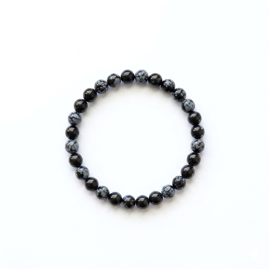 Bracelet en Obsidienne neige