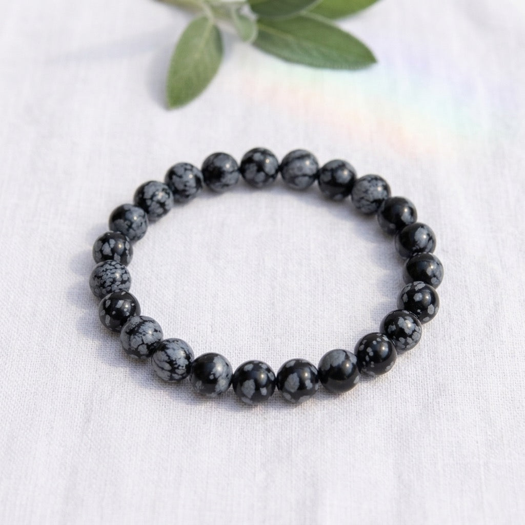 Bracelet en Obsidienne neige