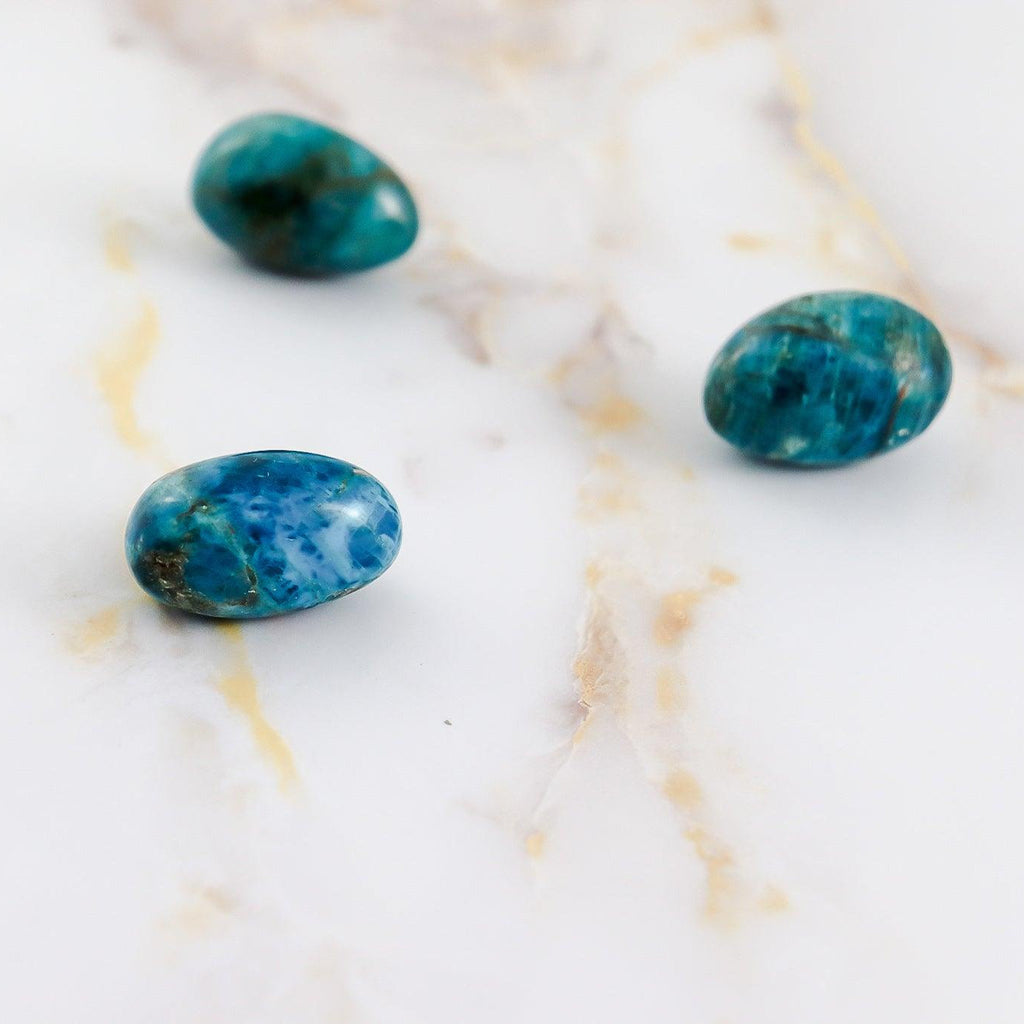 Pierre roulée en Apatite bleue