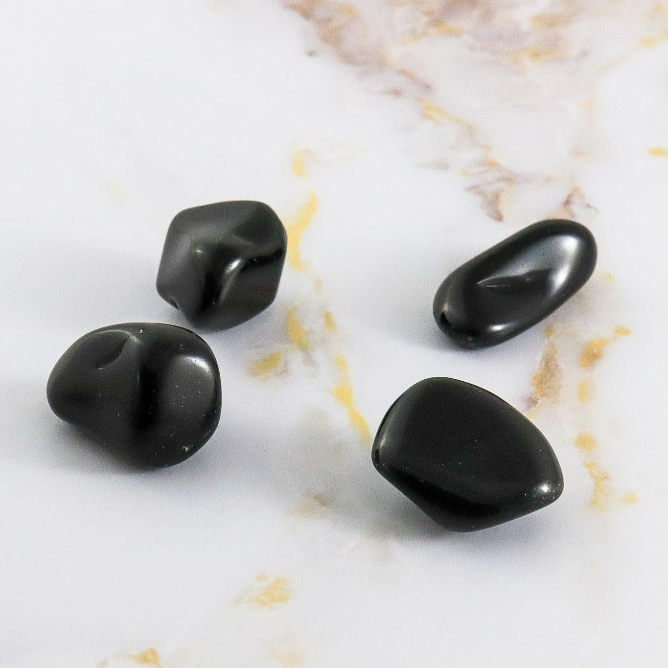 Pierre roulée en Obsidienne argentée-2